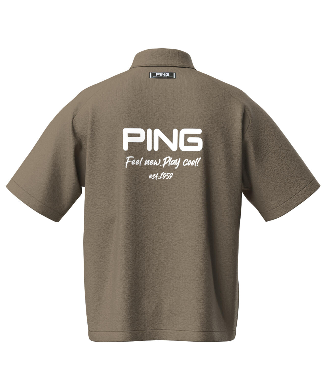 【PING APPAREL】全方向ストレッチサッカー半袖フルジップシャツ <NATIVE> (MENS)