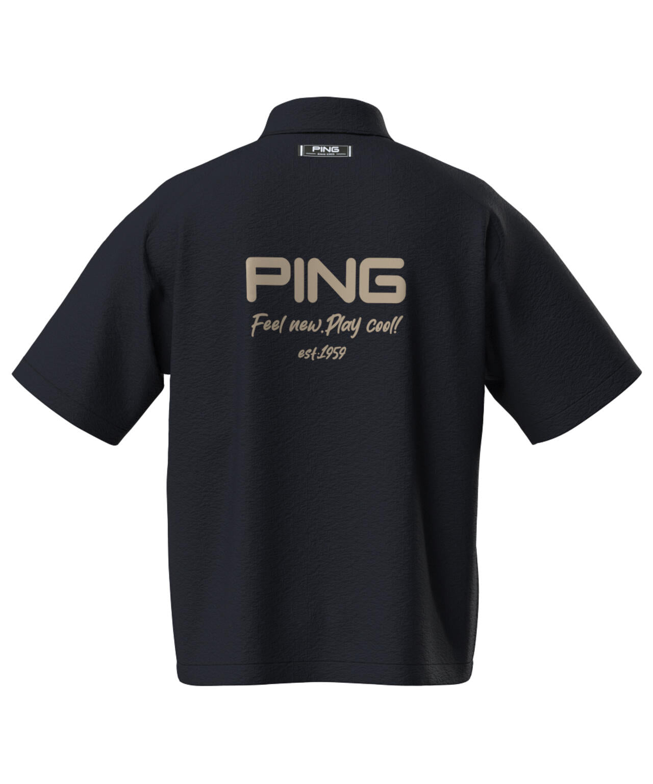 【PING APPAREL】全方向ストレッチサッカー半袖フルジップシャツ <NATIVE> (MENS)