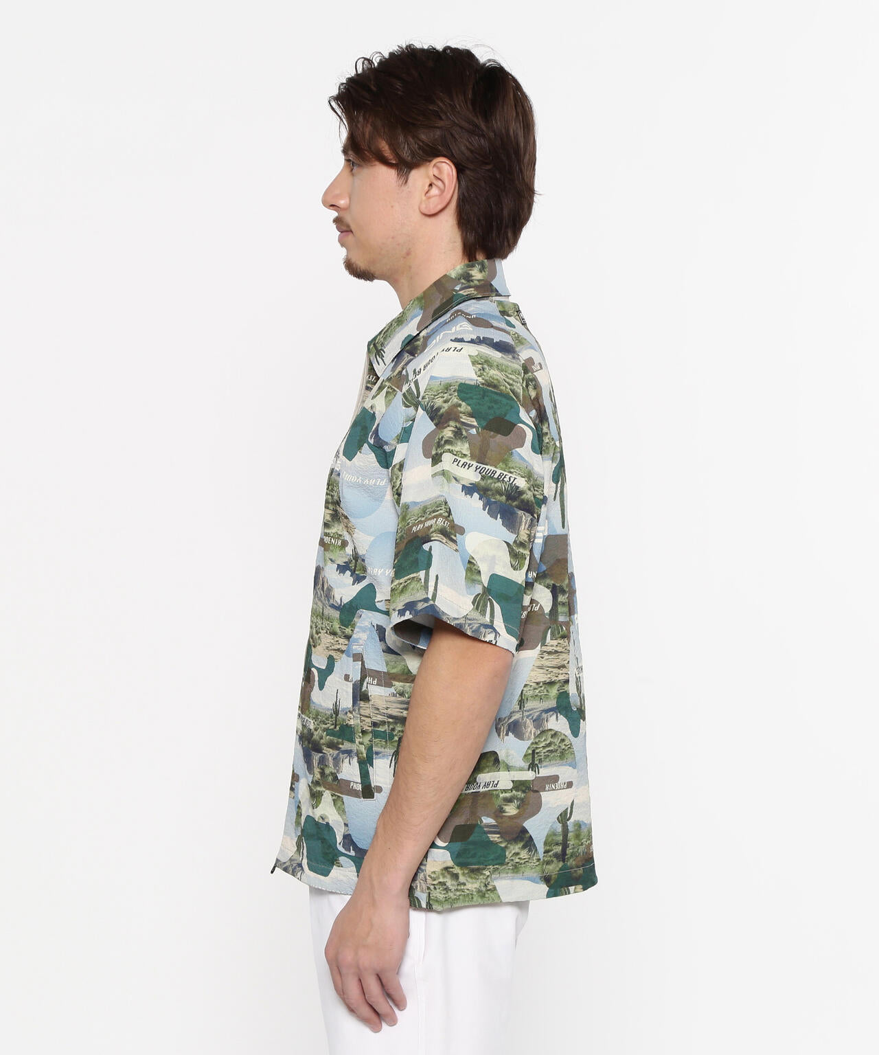【PING APPAREL】全方向ストレッチサッカー半袖フルジップシャツ <NATIVE> (MENS)