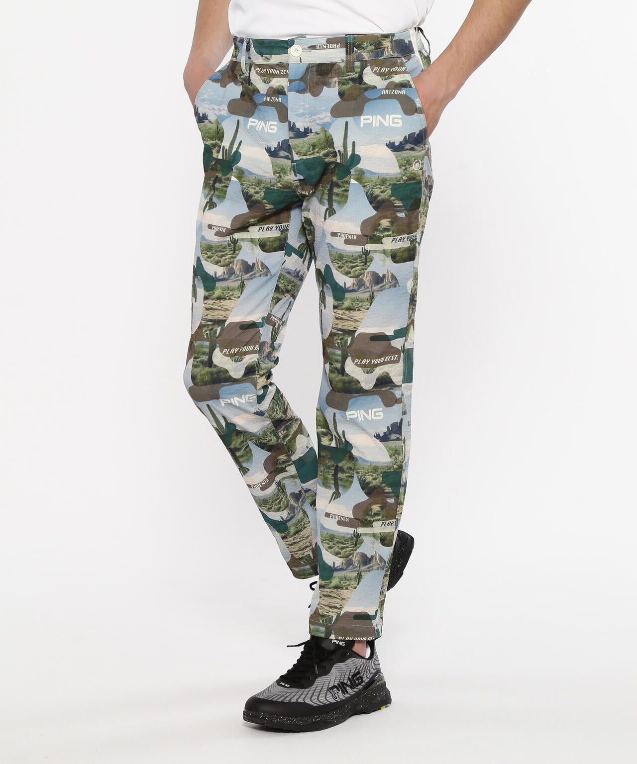 【PING APPAREL】全方向ストレッチサッカーテーパードパンツ <NATIVE> (MENS)