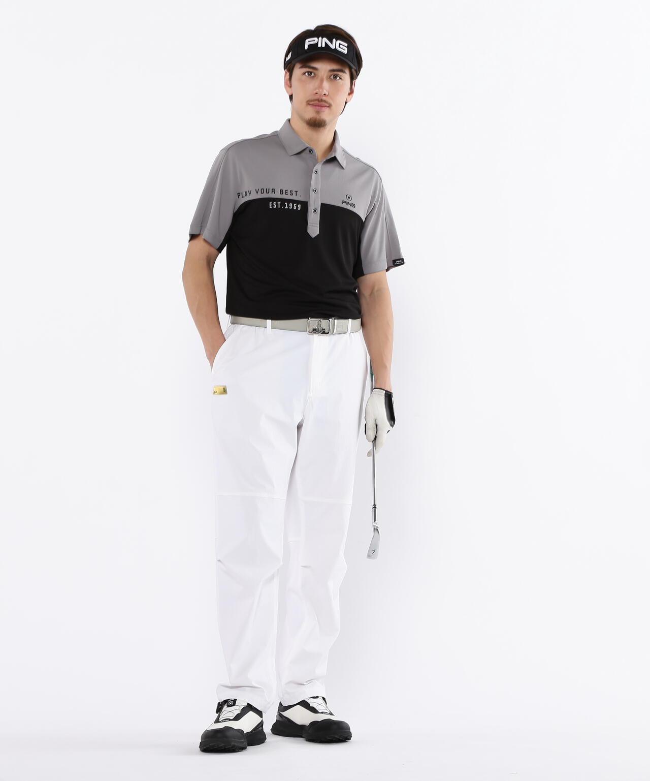【PING APPAREL】高通気ジャージ半袖ポロシャツ<PERFORMANCE> (MENS)