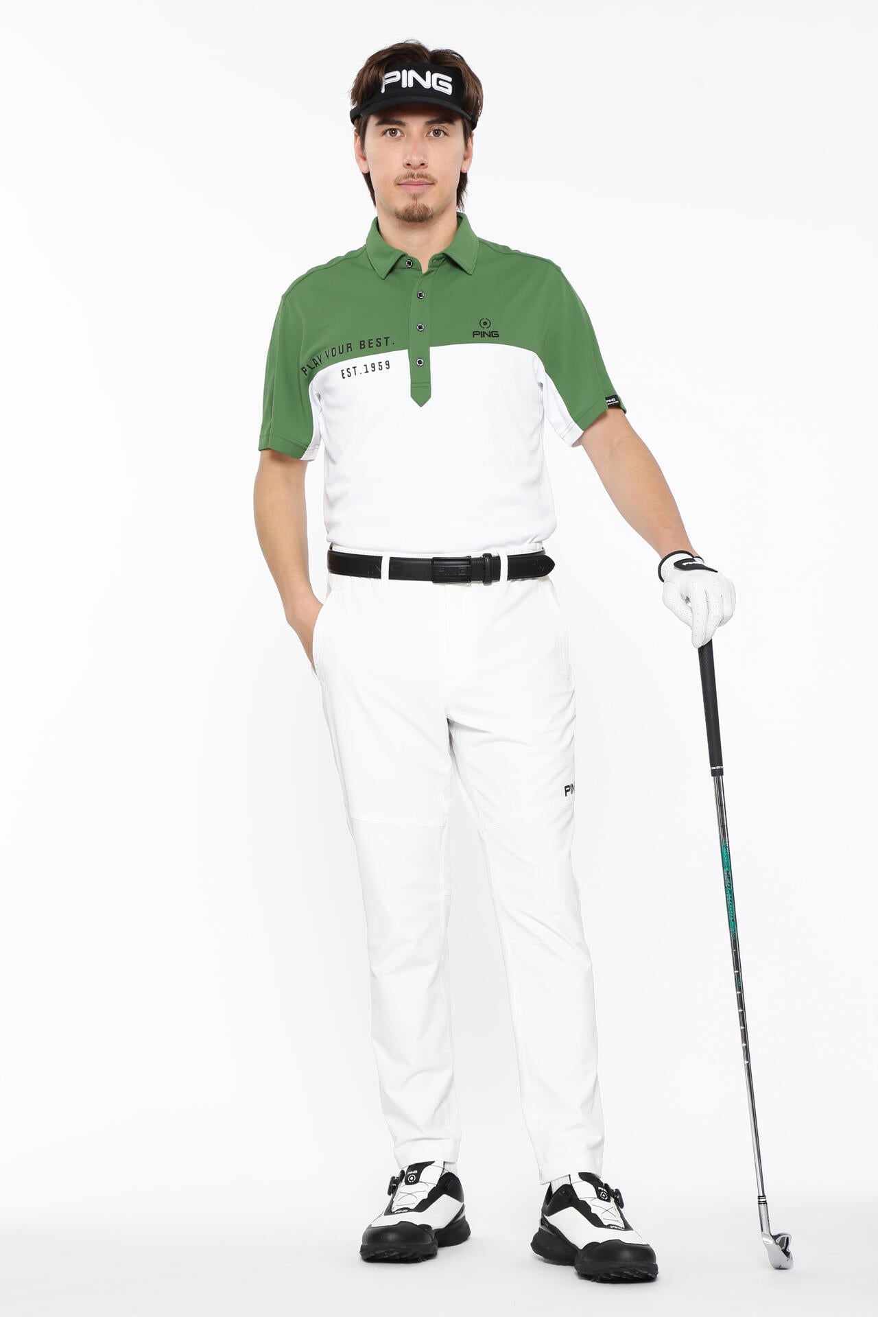 【PING APPAREL】高通気ジャージ半袖ポロシャツ<PERFORMANCE> (MENS)