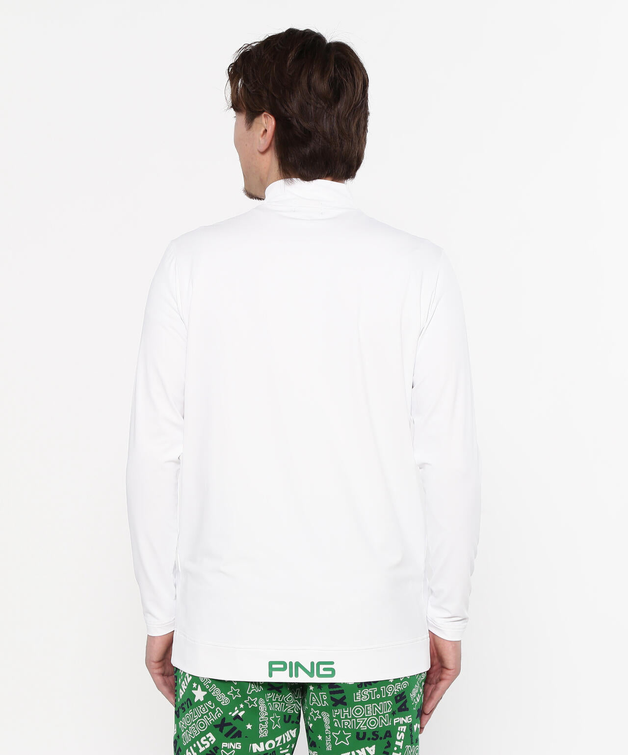 【PING APPAREL】半袖ポロシャツ×天竺長袖ハイネックインナー レイヤードツインセット <NATIVE> (MENS)