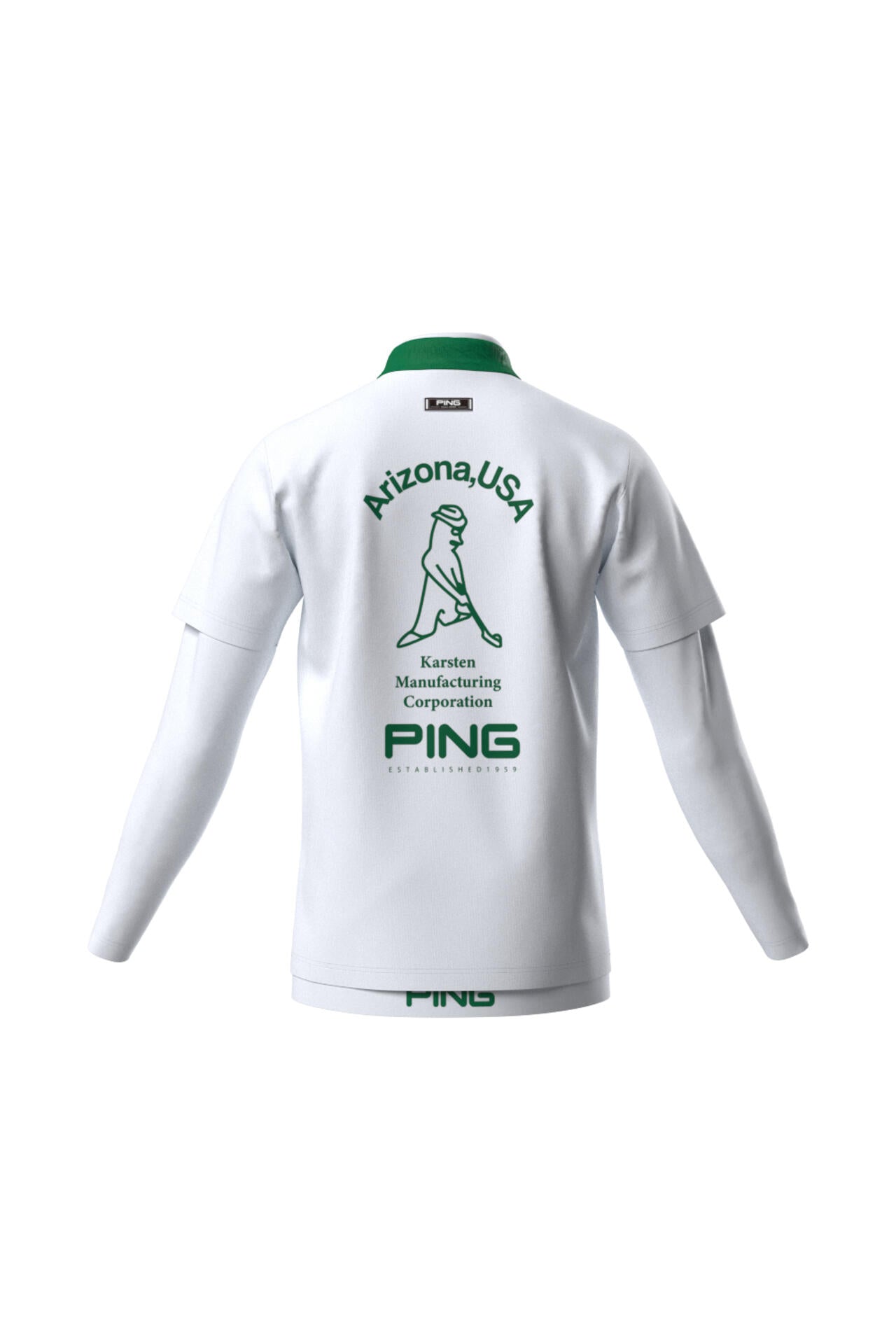 【PING APPAREL】半袖ポロシャツ×天竺長袖ハイネックインナー レイヤードツインセット <NATIVE> (MENS)