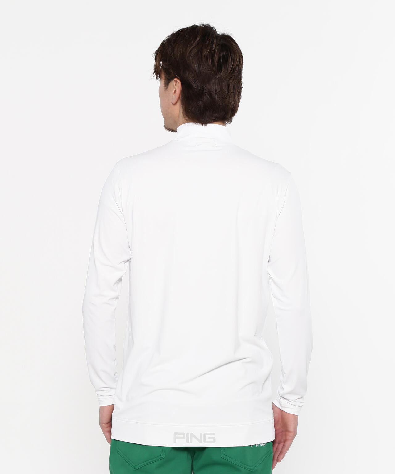 【PING APPAREL】半袖ポロシャツ×天竺長袖ハイネックインナー レイヤードツインセット <NATIVE> (MENS)