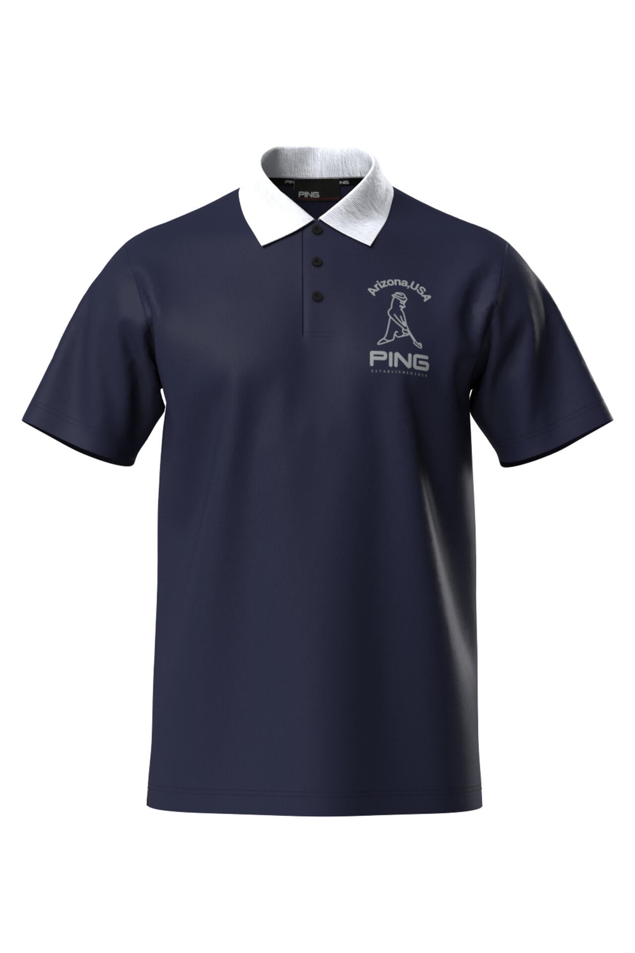 【PING APPAREL】半袖ポロシャツ×天竺長袖ハイネックインナー レイヤードツインセット <NATIVE> (MENS)