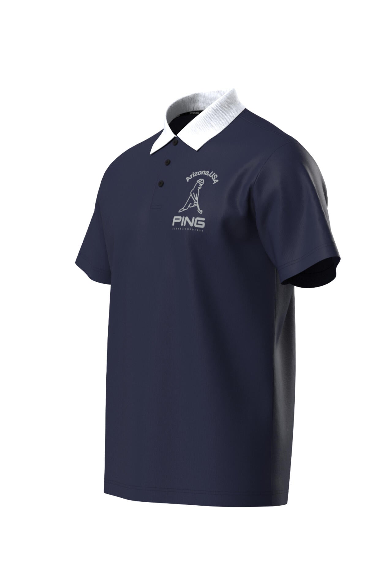 【PING APPAREL】半袖ポロシャツ×天竺長袖ハイネックインナー レイヤードツインセット <NATIVE> (MENS)