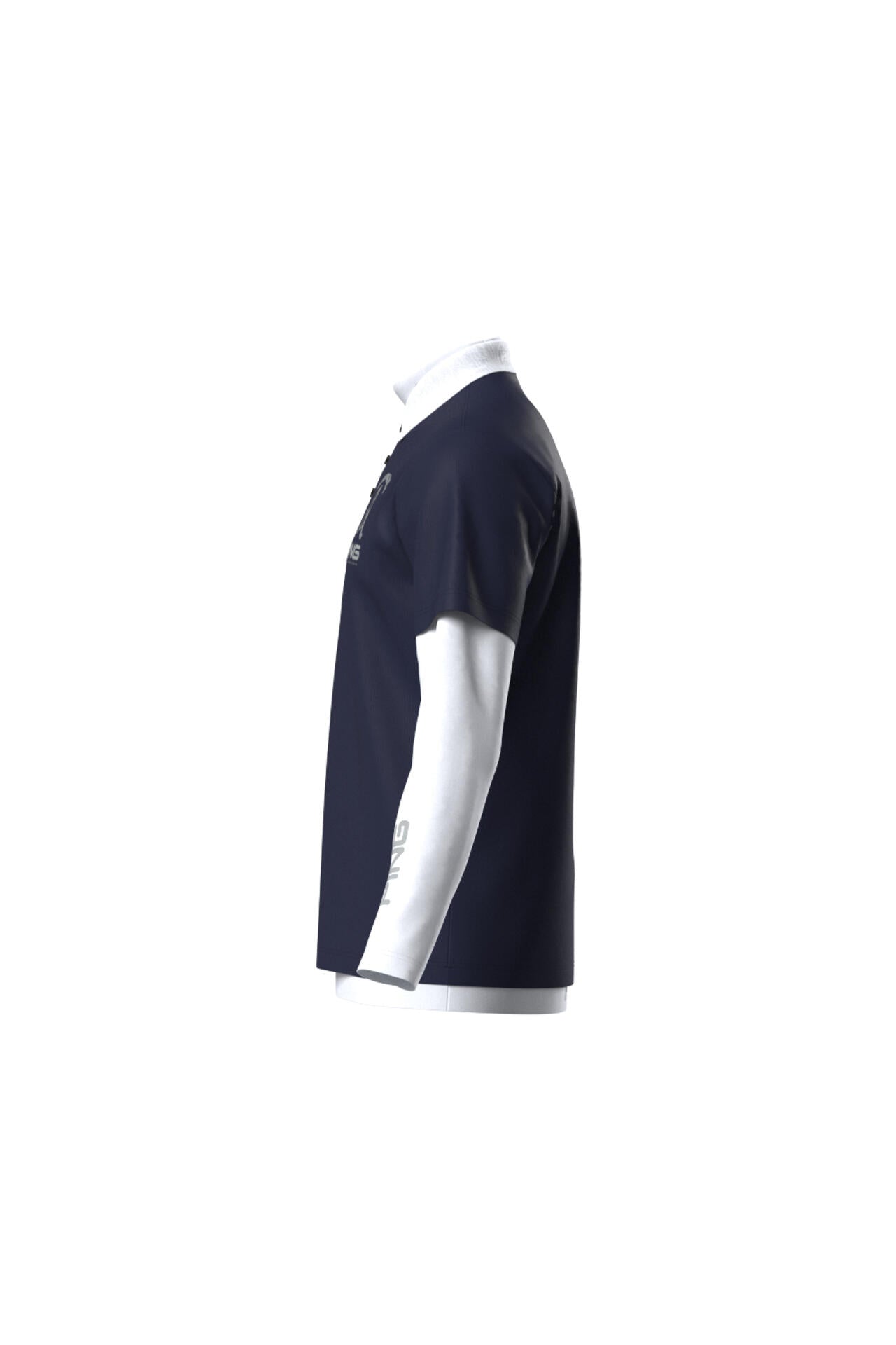 【PING APPAREL】半袖ポロシャツ×天竺長袖ハイネックインナー レイヤードツインセット <NATIVE> (MENS)