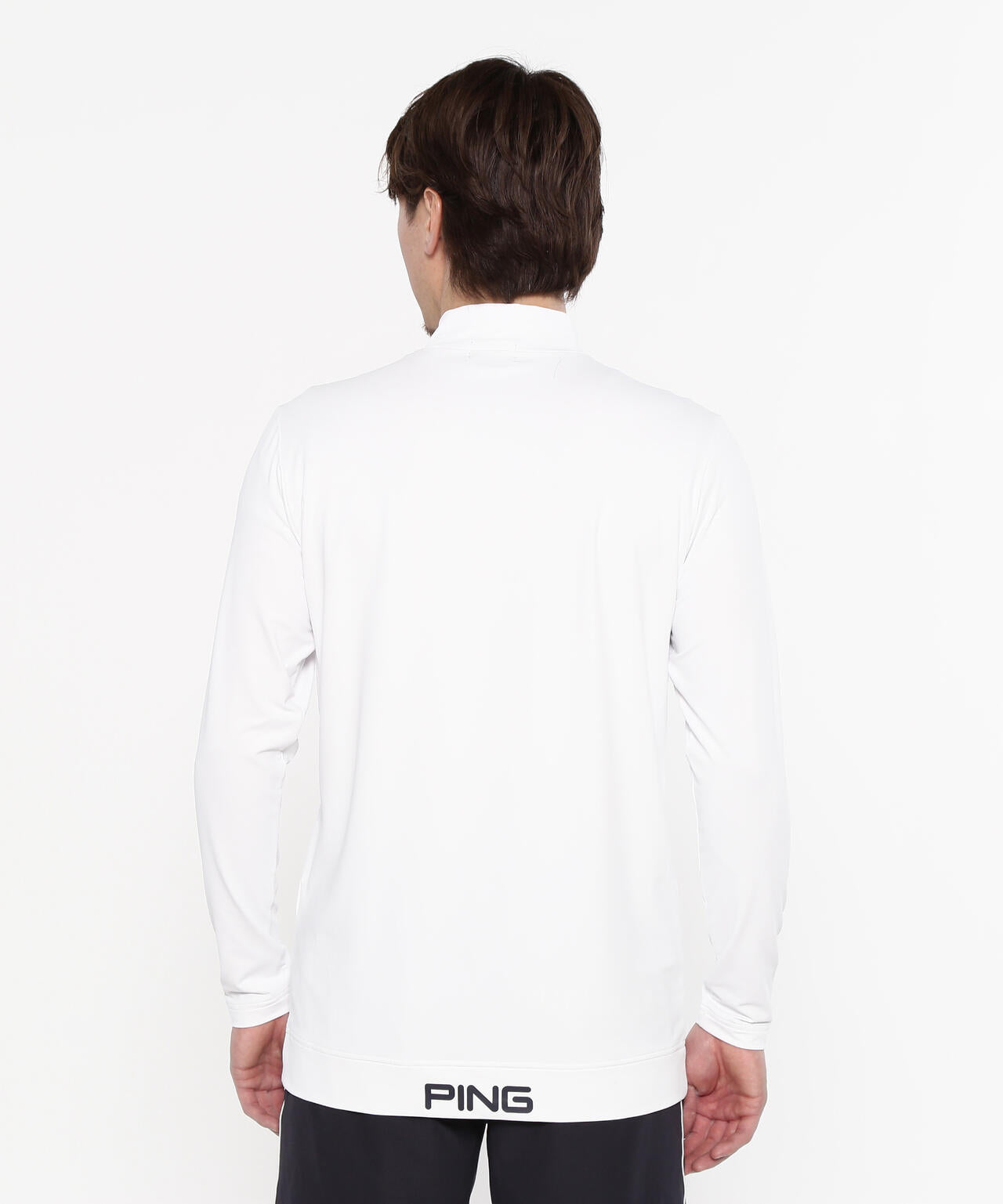 【PING APPAREL】半袖ポロシャツ×天竺長袖ハイネックインナー レイヤードツインセット <NATIVE> (MENS)