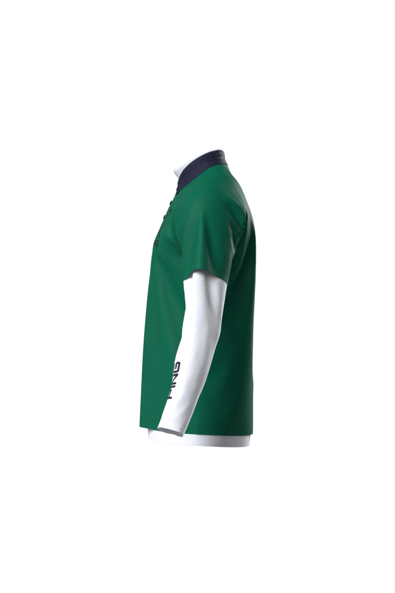 【PING APPAREL】半袖ポロシャツ×天竺長袖ハイネックインナー レイヤードツインセット <NATIVE> (MENS)