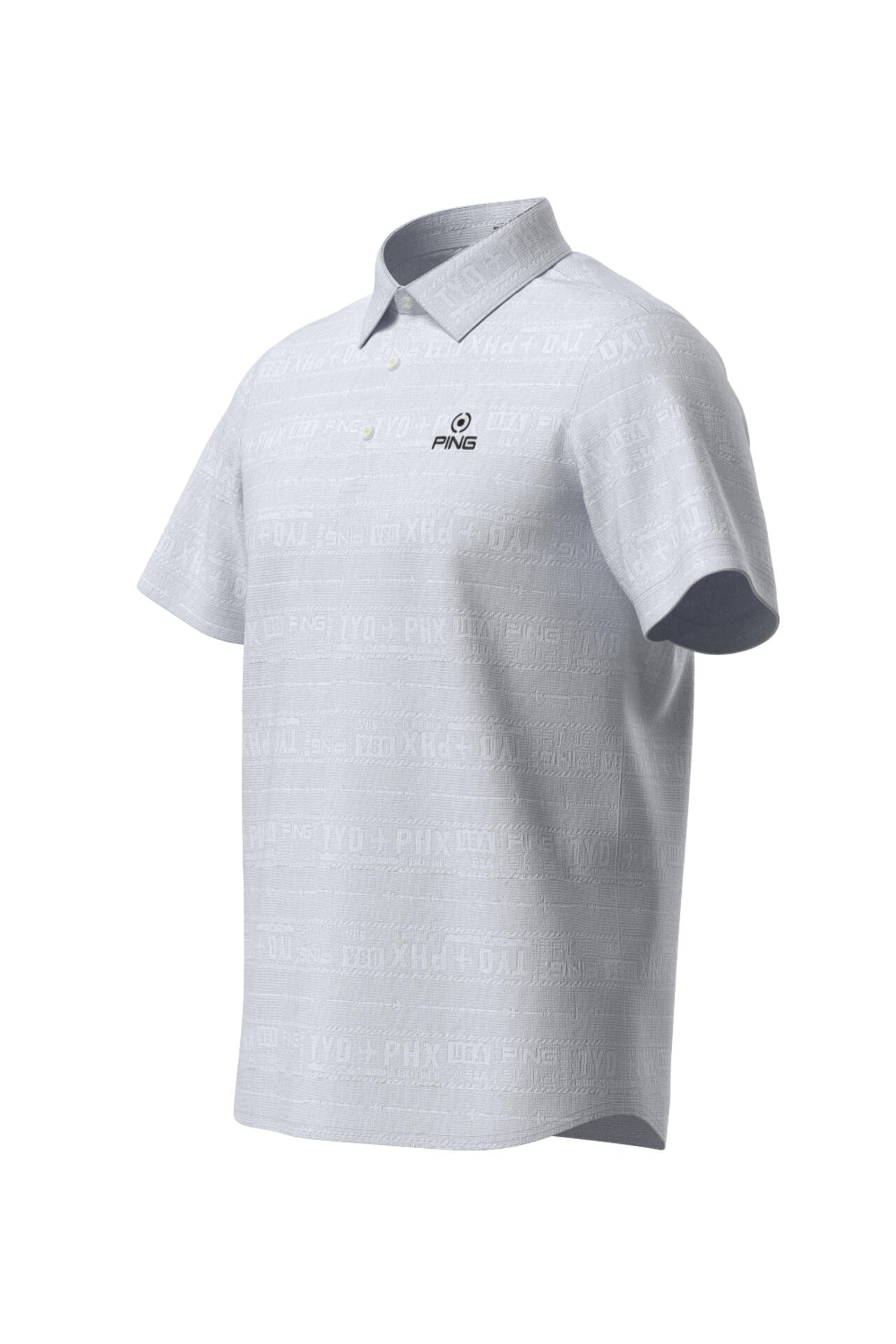 【PING APPAREL】チケット柄ジャガード半袖ポロシャツ <NATIVE> (MENS)