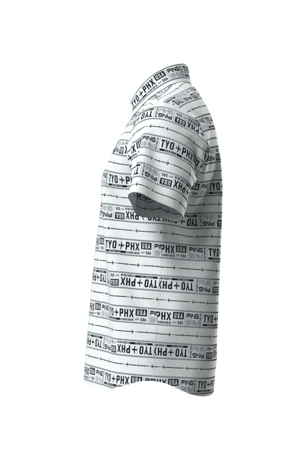 【PING APPAREL】チケット柄ジャガード半袖ポロシャツ <NATIVE> (MENS)