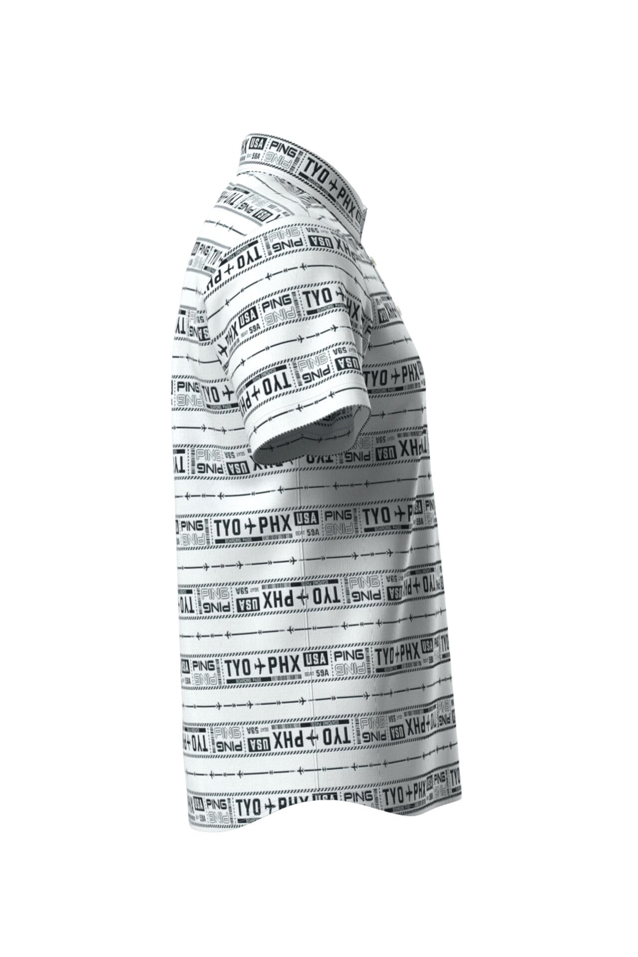 【PING APPAREL】チケット柄ジャガード半袖ポロシャツ <NATIVE> (MENS)