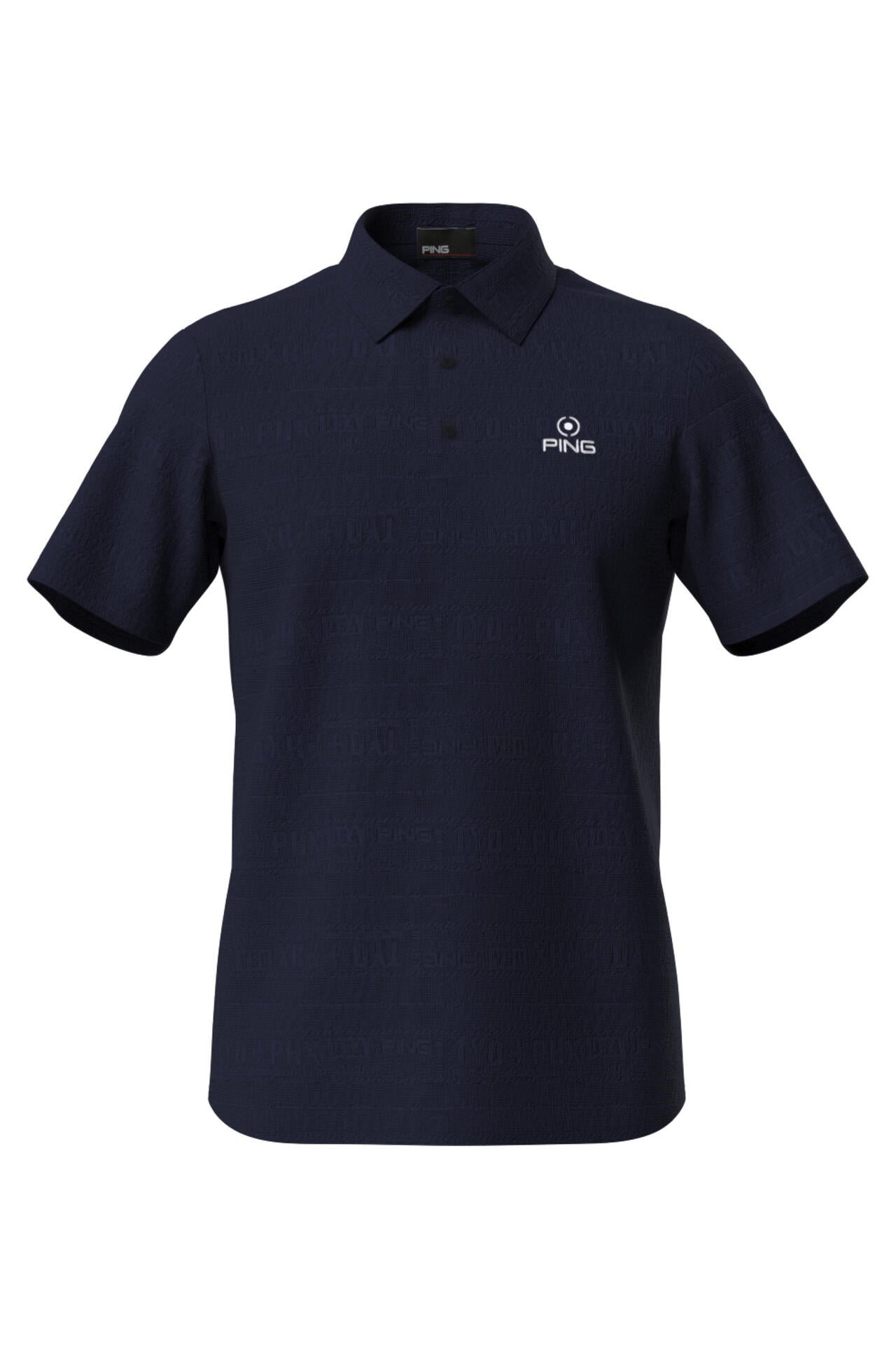 【PING APPAREL】チケット柄ジャガード半袖ポロシャツ <NATIVE> (MENS)