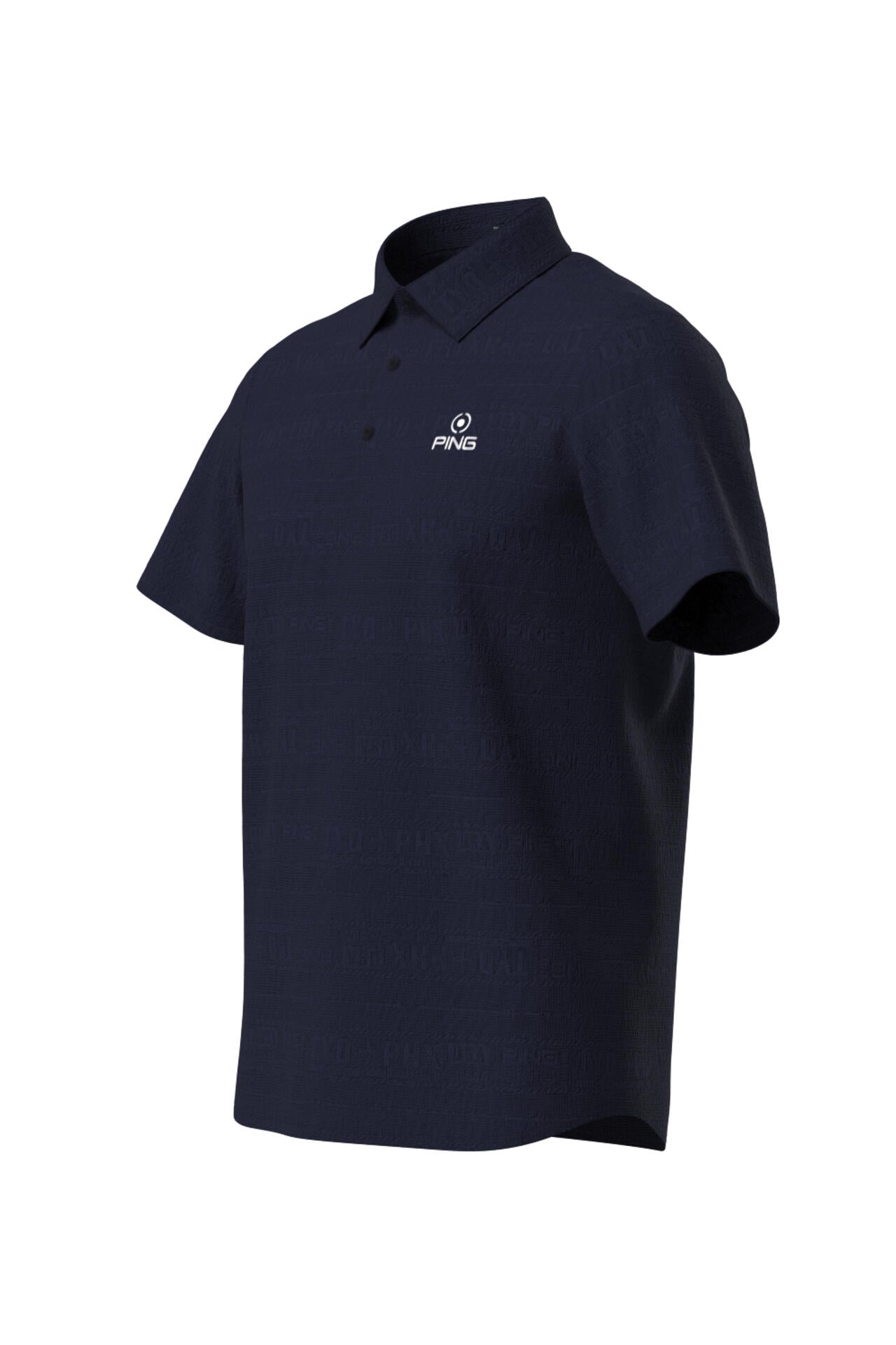 【PING APPAREL】チケット柄ジャガード半袖ポロシャツ <NATIVE> (MENS)