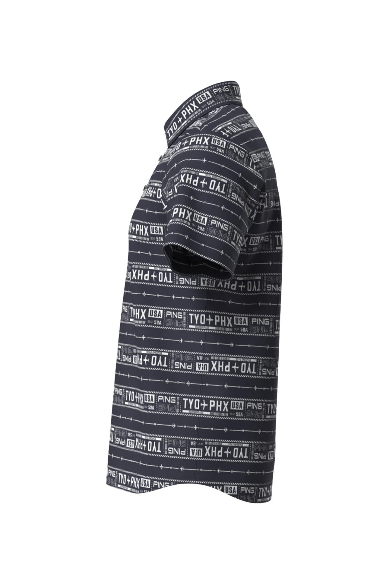 【PING APPAREL】チケット柄ジャガード半袖ポロシャツ <NATIVE> (MENS)