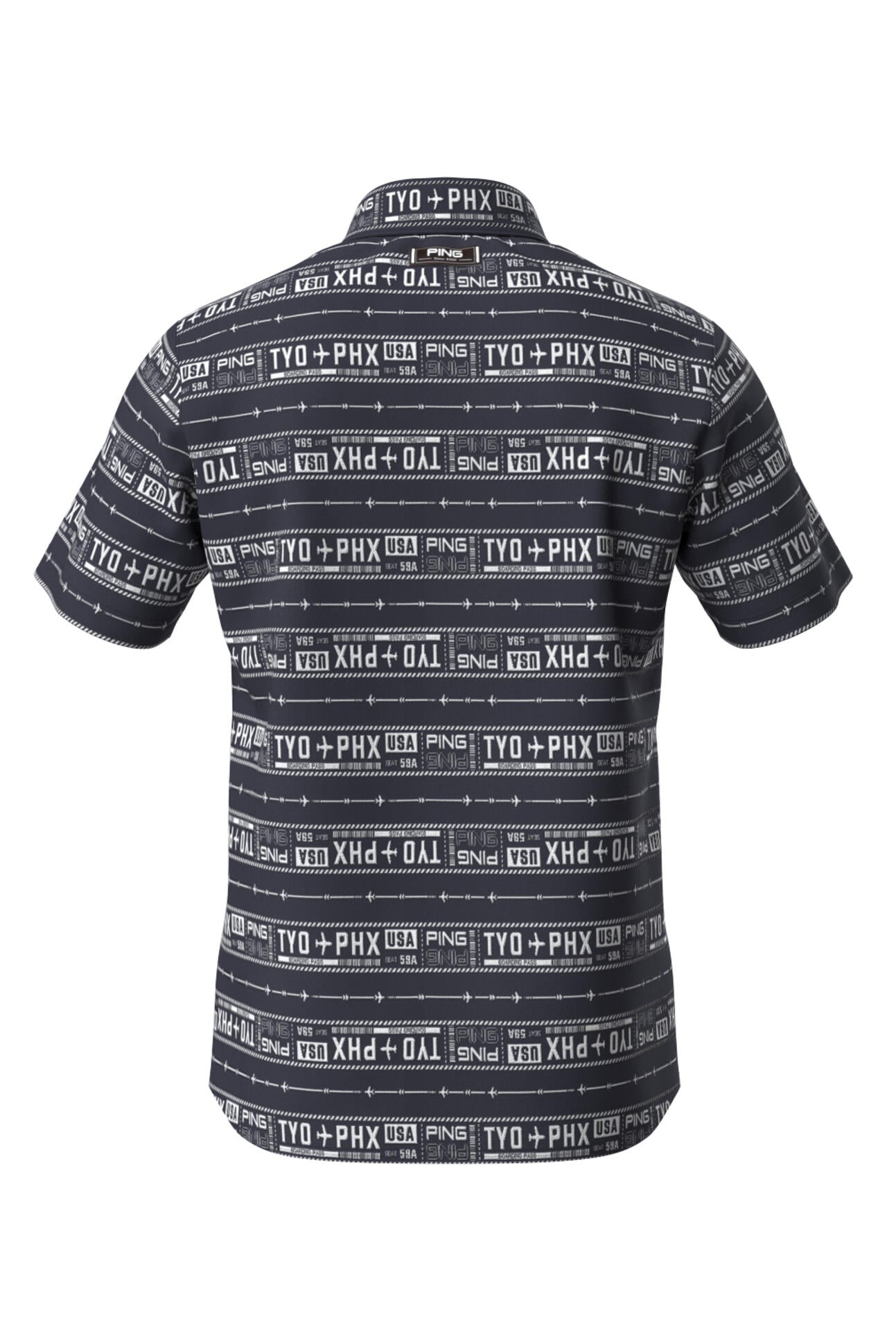 【PING APPAREL】チケット柄ジャガード半袖ポロシャツ <NATIVE> (MENS)