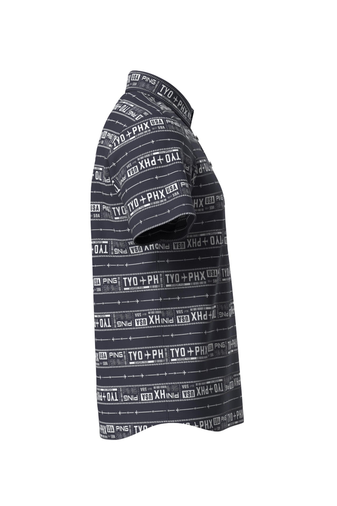 【PING APPAREL】チケット柄ジャガード半袖ポロシャツ <NATIVE> (MENS)