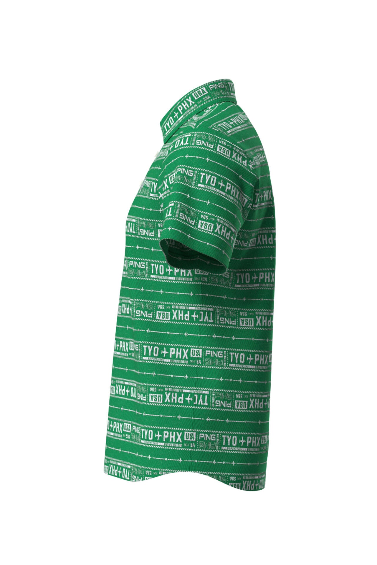 【PING APPAREL】チケット柄ジャガード半袖ポロシャツ <NATIVE> (MENS)