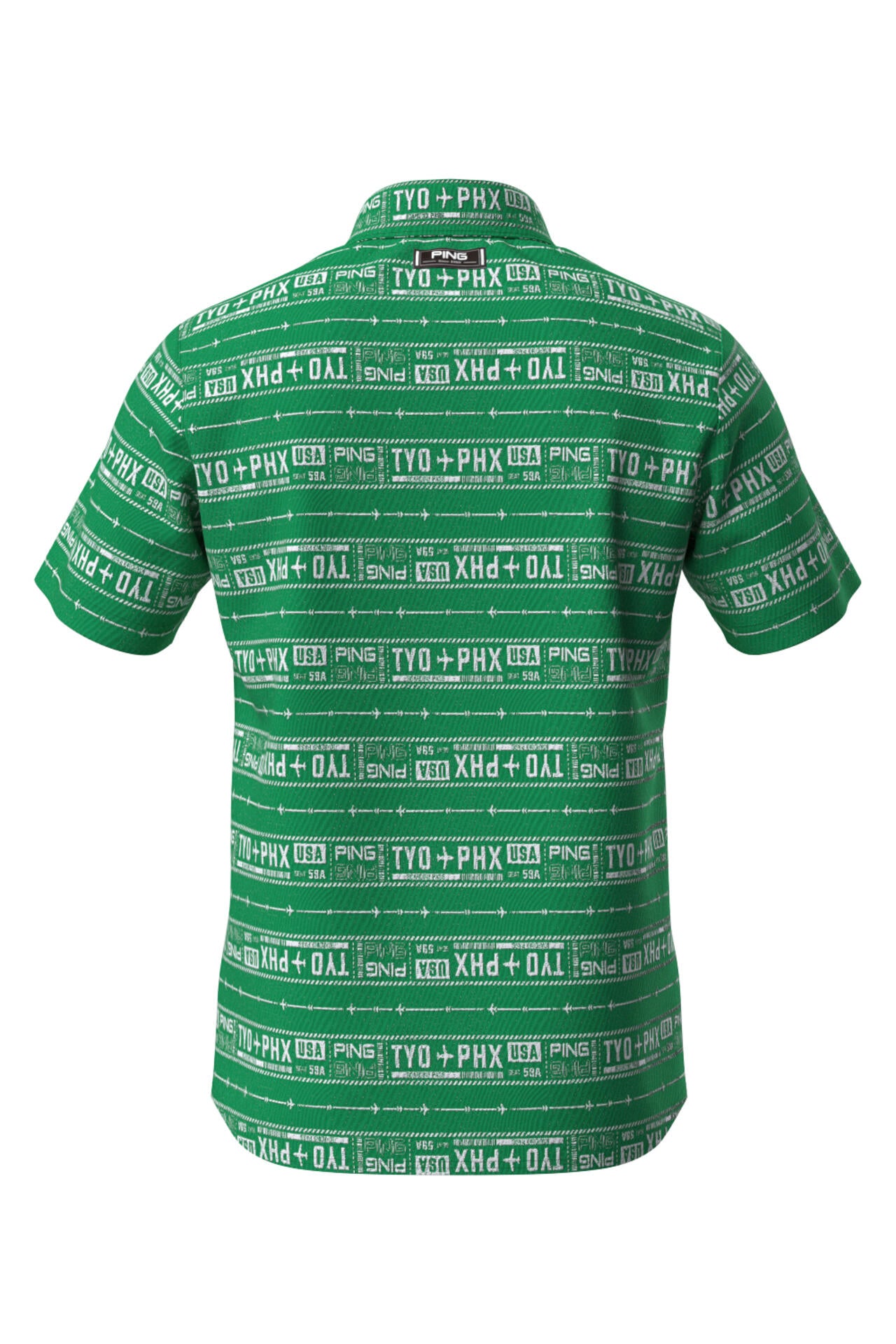【PING APPAREL】チケット柄ジャガード半袖ポロシャツ <NATIVE> (MENS)