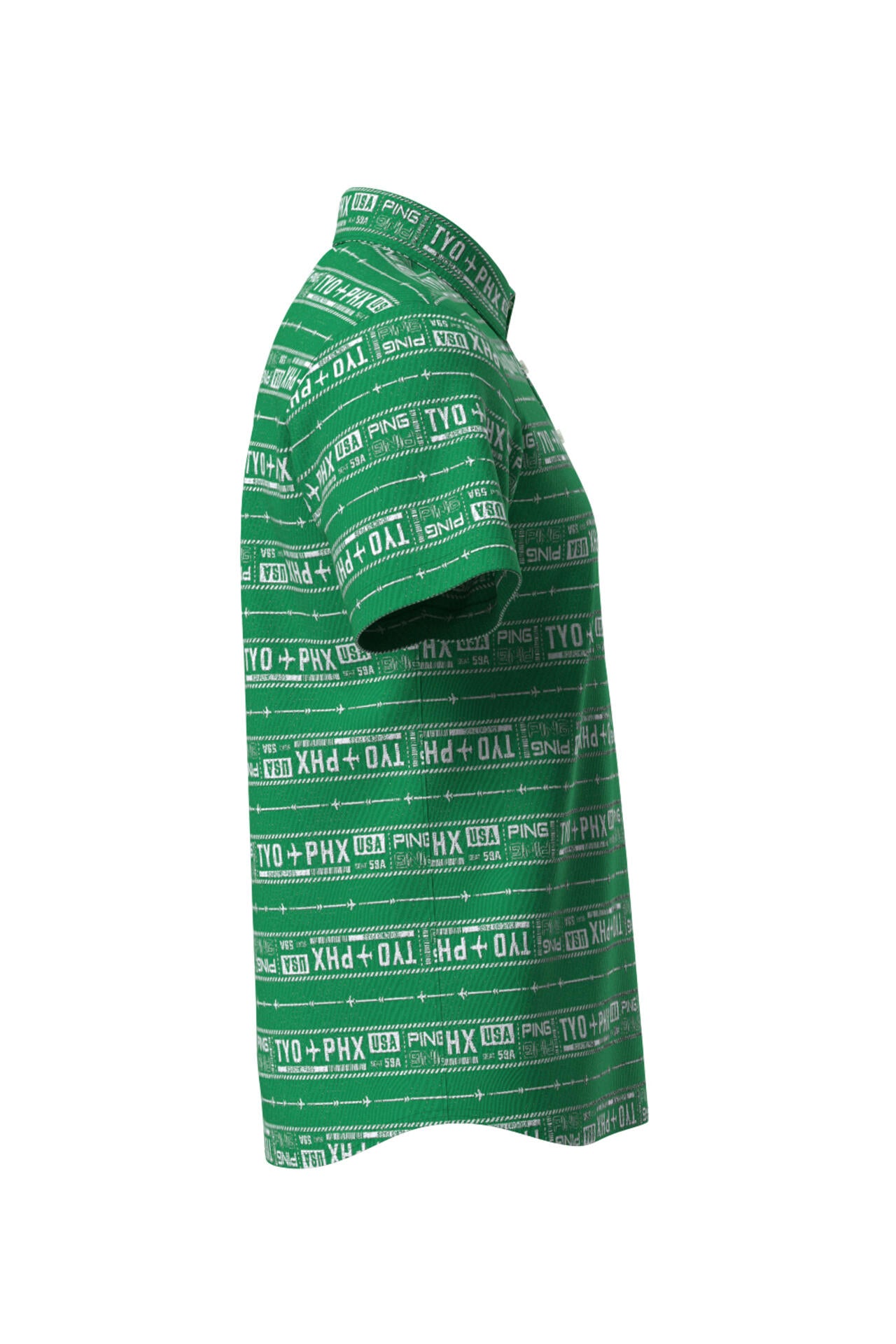 【PING APPAREL】チケット柄ジャガード半袖ポロシャツ <NATIVE> (MENS)