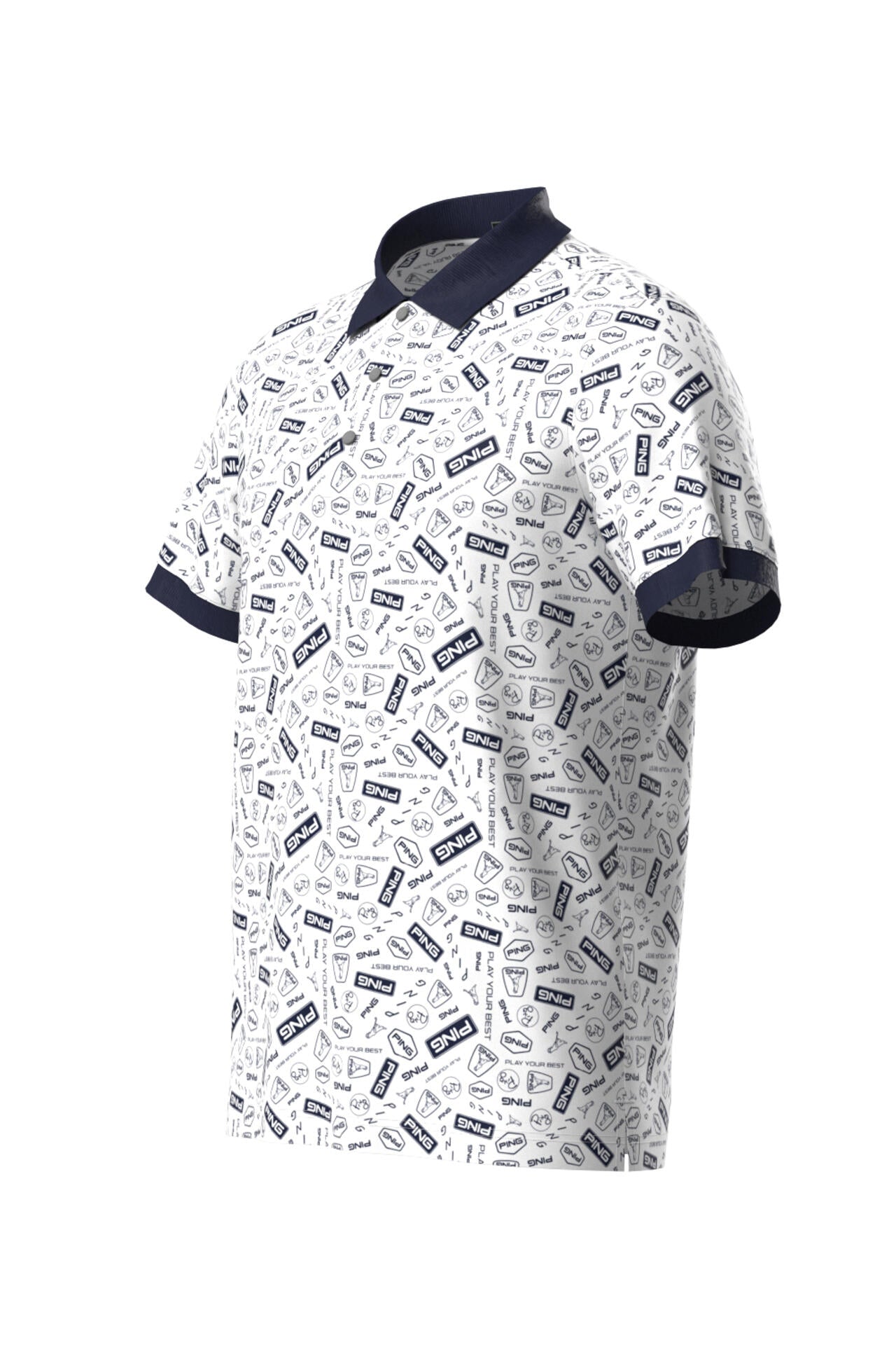 【PING APPAREL】総柄プリント半袖ポロシャツ <NATIVE> (MENS)