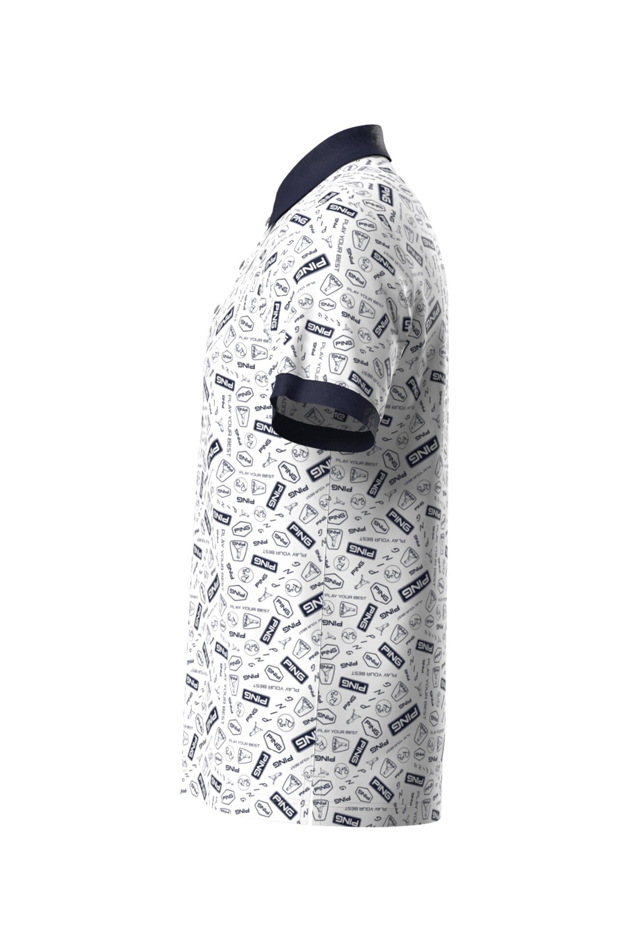 【PING APPAREL】総柄プリント半袖ポロシャツ <NATIVE> (MENS)