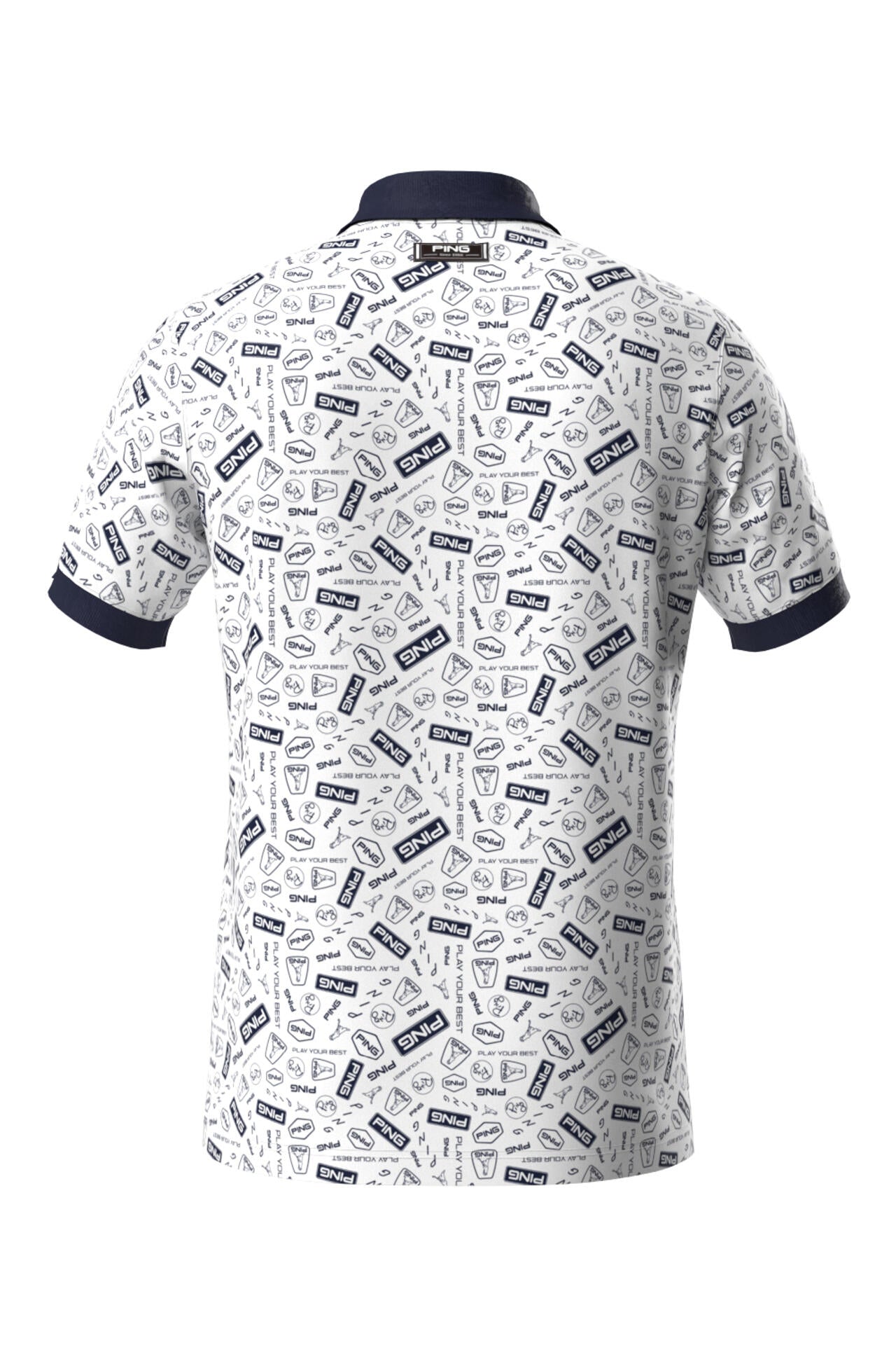 【PING APPAREL】総柄プリント半袖ポロシャツ <NATIVE> (MENS)