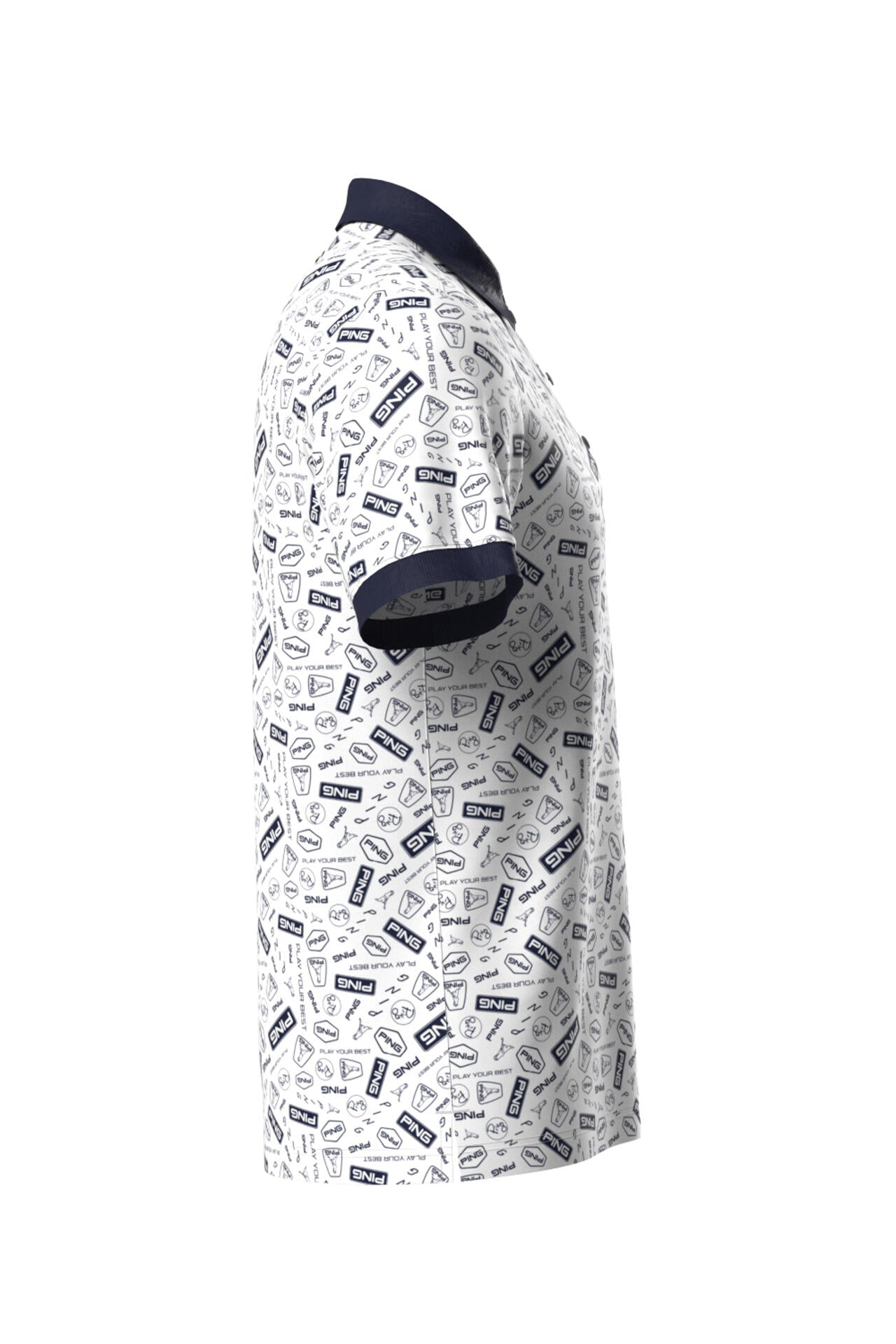 【PING APPAREL】総柄プリント半袖ポロシャツ <NATIVE> (MENS)