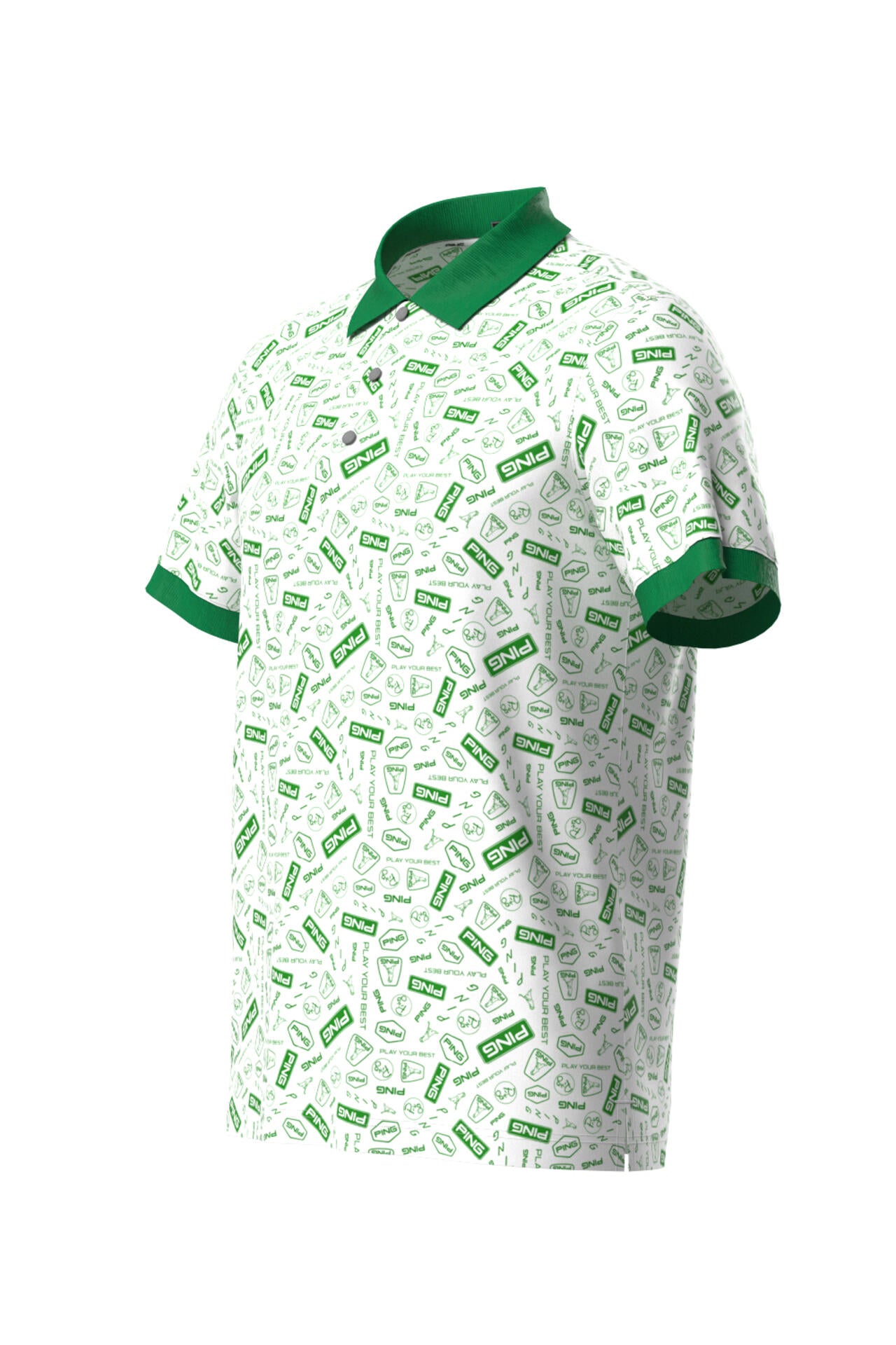 【PING APPAREL】総柄プリント半袖ポロシャツ <NATIVE> (MENS)