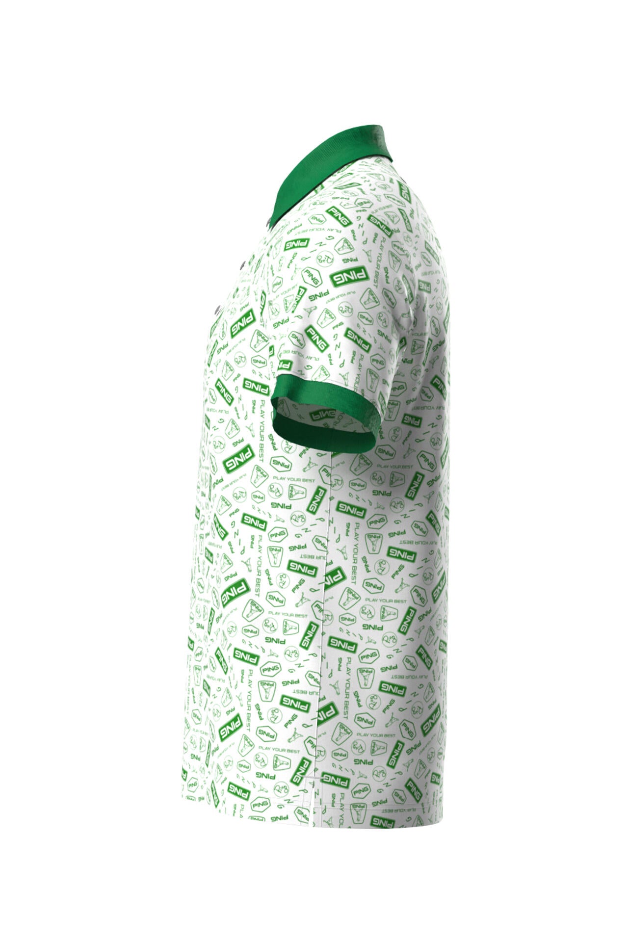 【PING APPAREL】総柄プリント半袖ポロシャツ <NATIVE> (MENS)