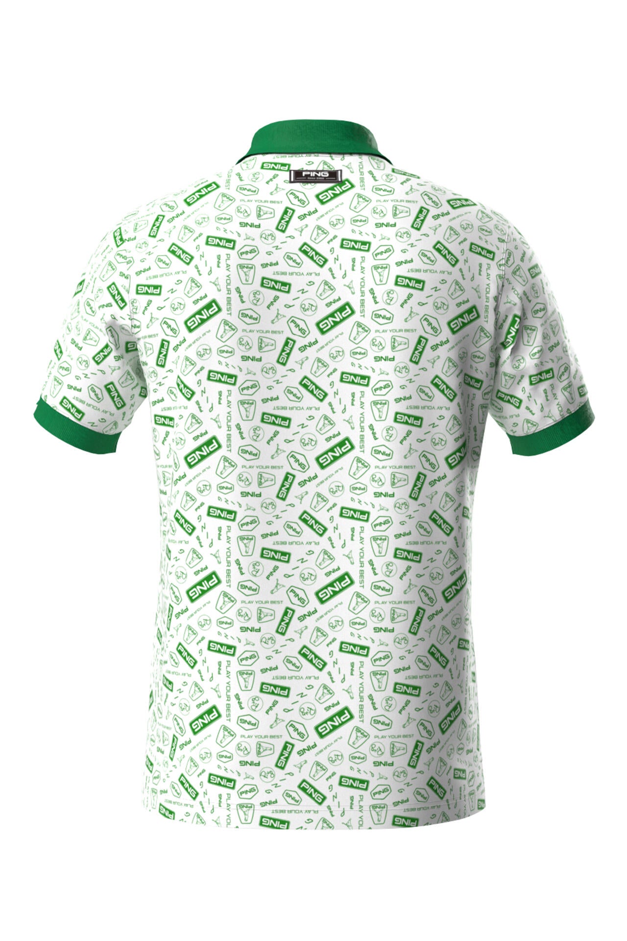 【PING APPAREL】総柄プリント半袖ポロシャツ <NATIVE> (MENS)