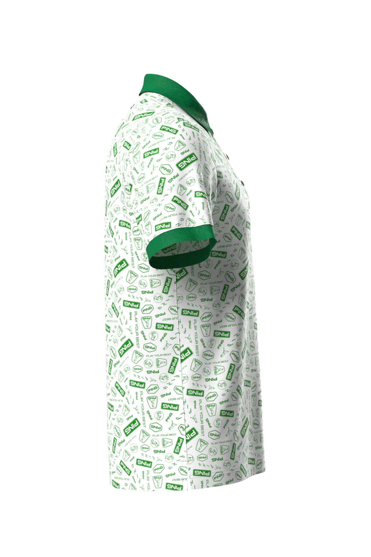 【PING APPAREL】総柄プリント半袖ポロシャツ <NATIVE> (MENS)