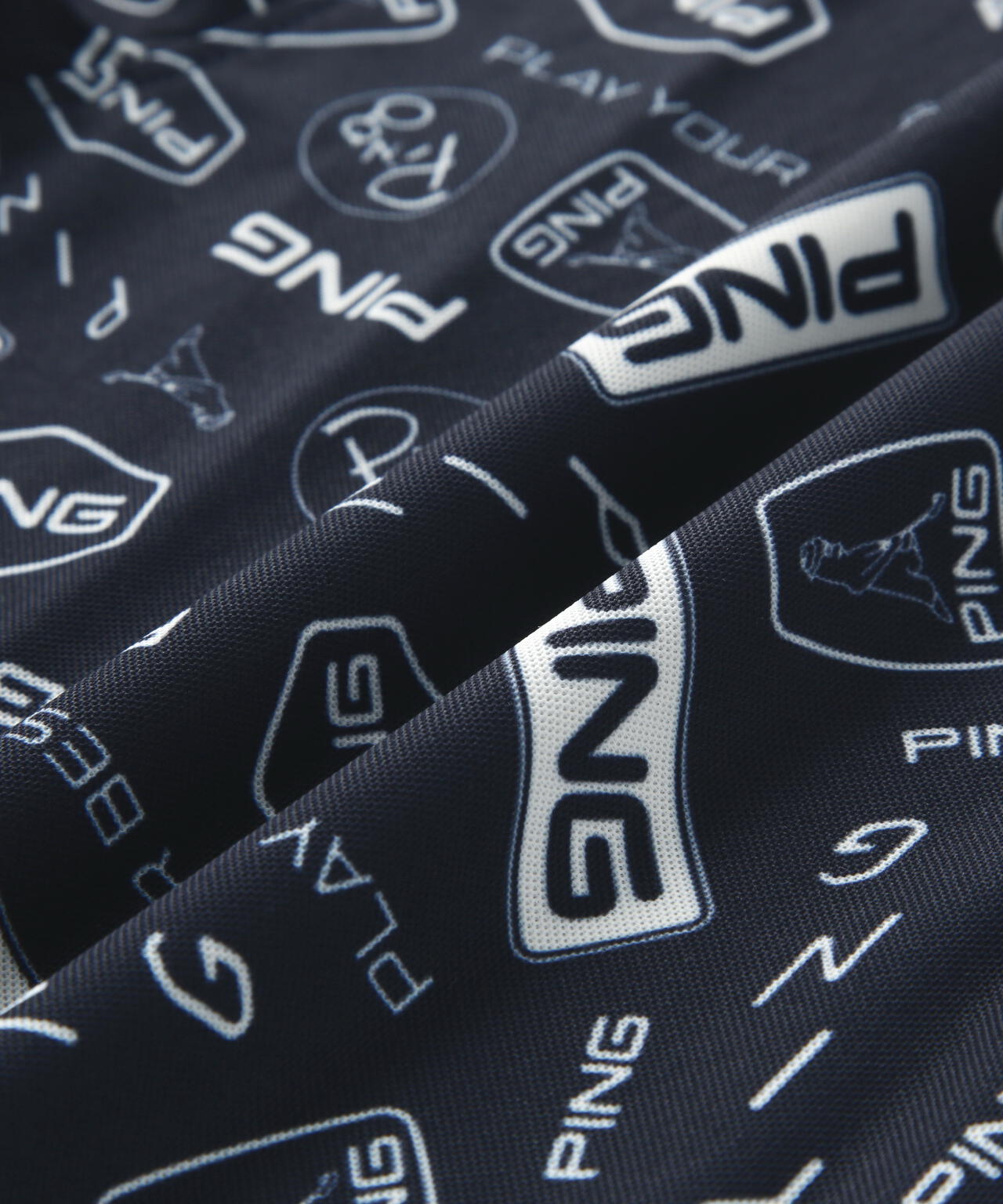 【PING APPAREL】総柄プリント半袖ポロシャツ <NATIVE> (MENS)