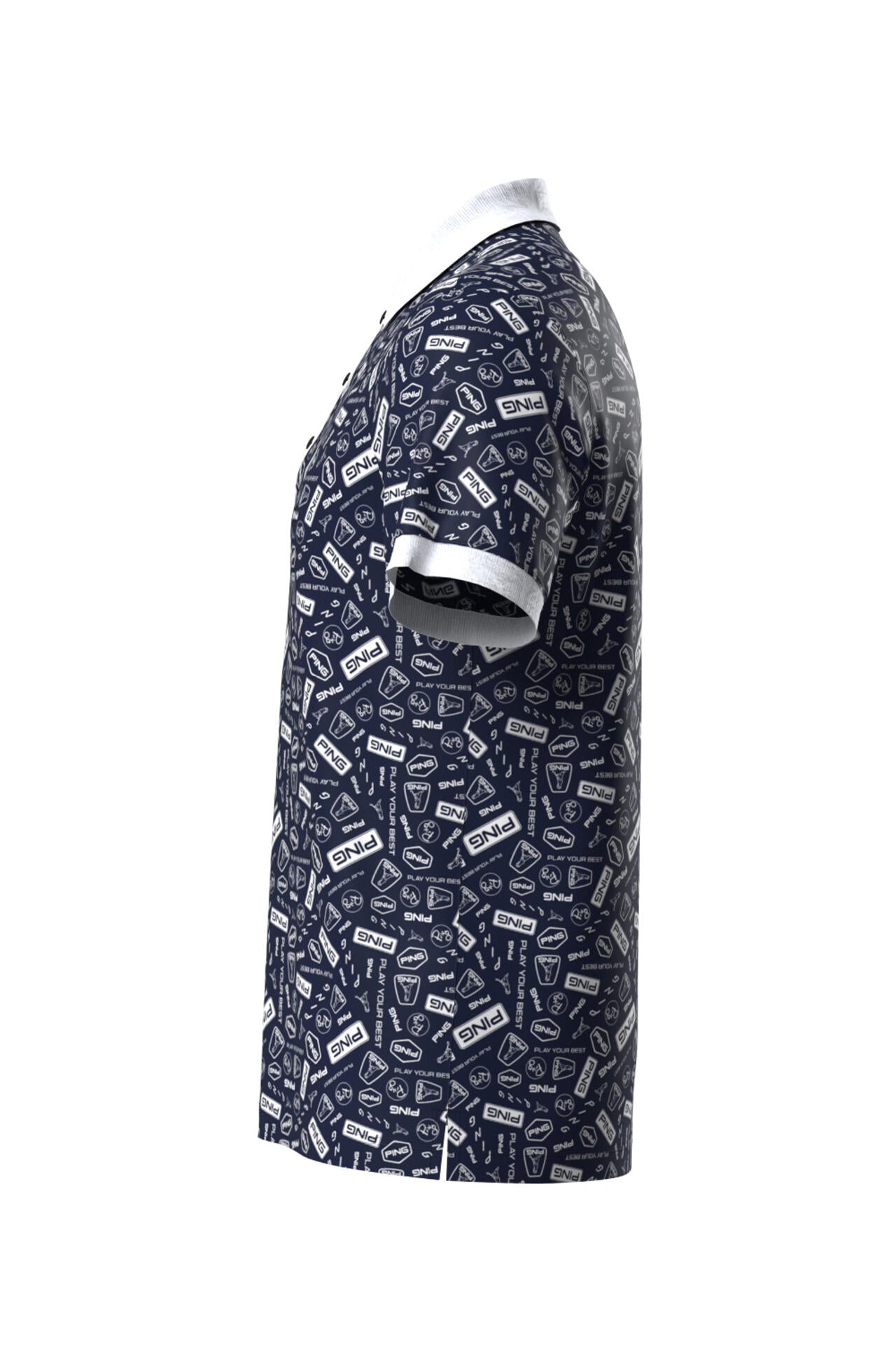 【PING APPAREL】総柄プリント半袖ポロシャツ <NATIVE> (MENS)