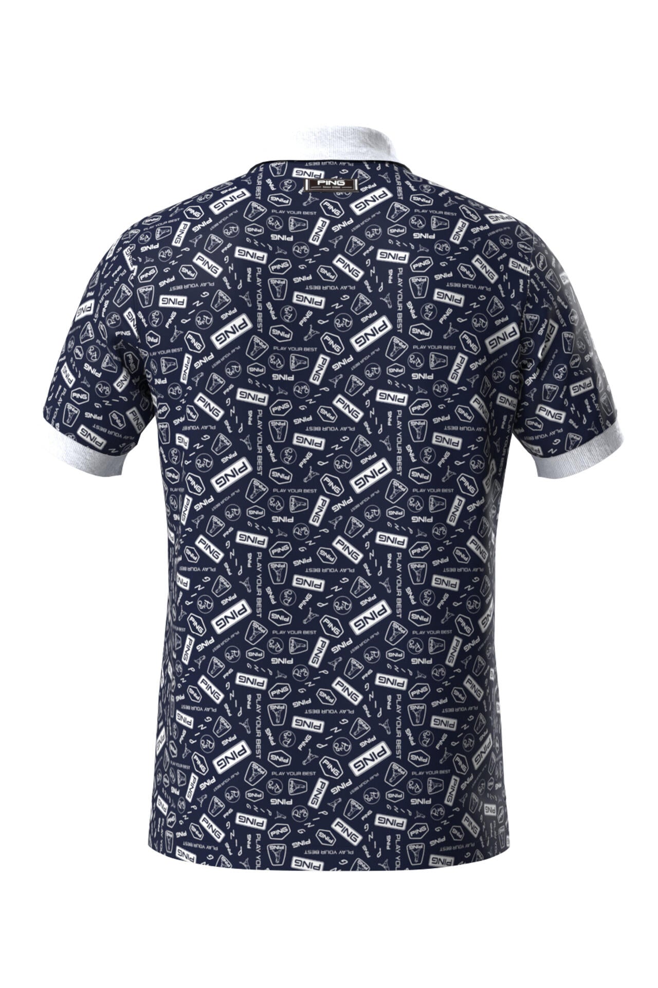 【PING APPAREL】総柄プリント半袖ポロシャツ <NATIVE> (MENS)