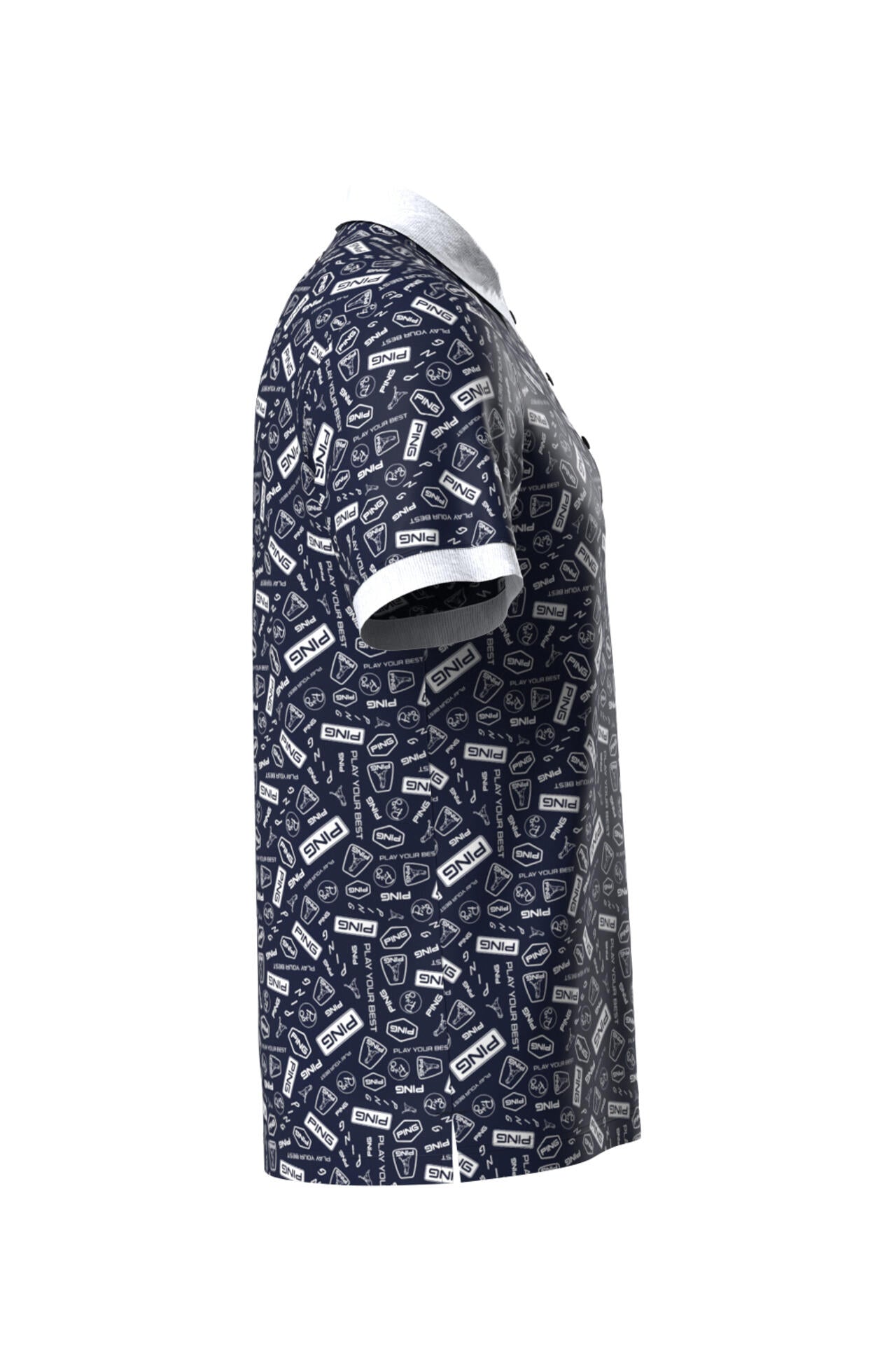 【PING APPAREL】総柄プリント半袖ポロシャツ <NATIVE> (MENS)