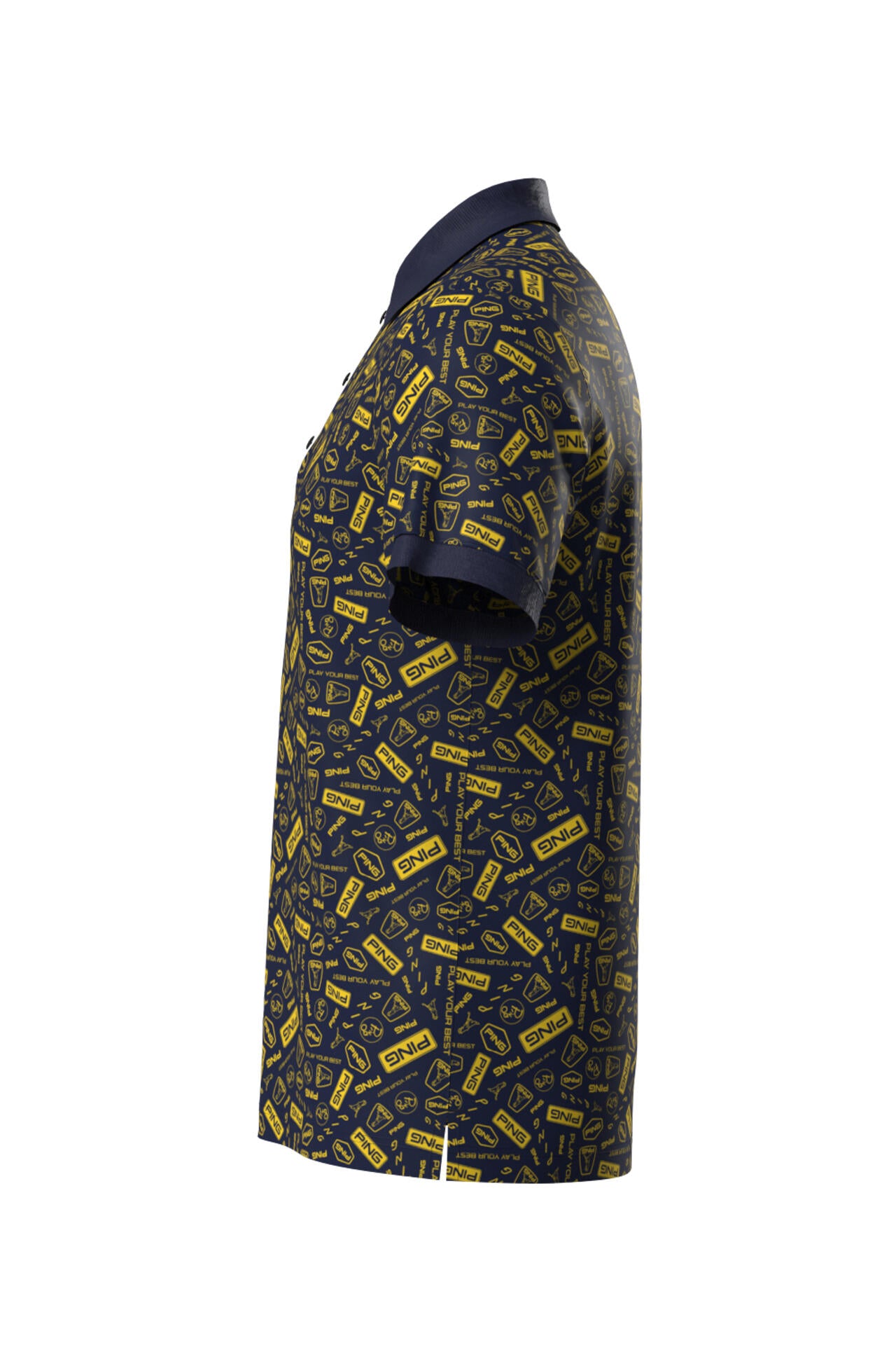 【PING APPAREL】総柄プリント半袖ポロシャツ <NATIVE> (MENS)
