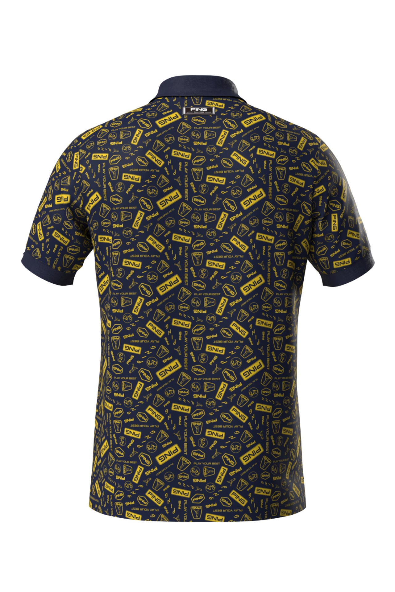 【PING APPAREL】総柄プリント半袖ポロシャツ <NATIVE> (MENS)