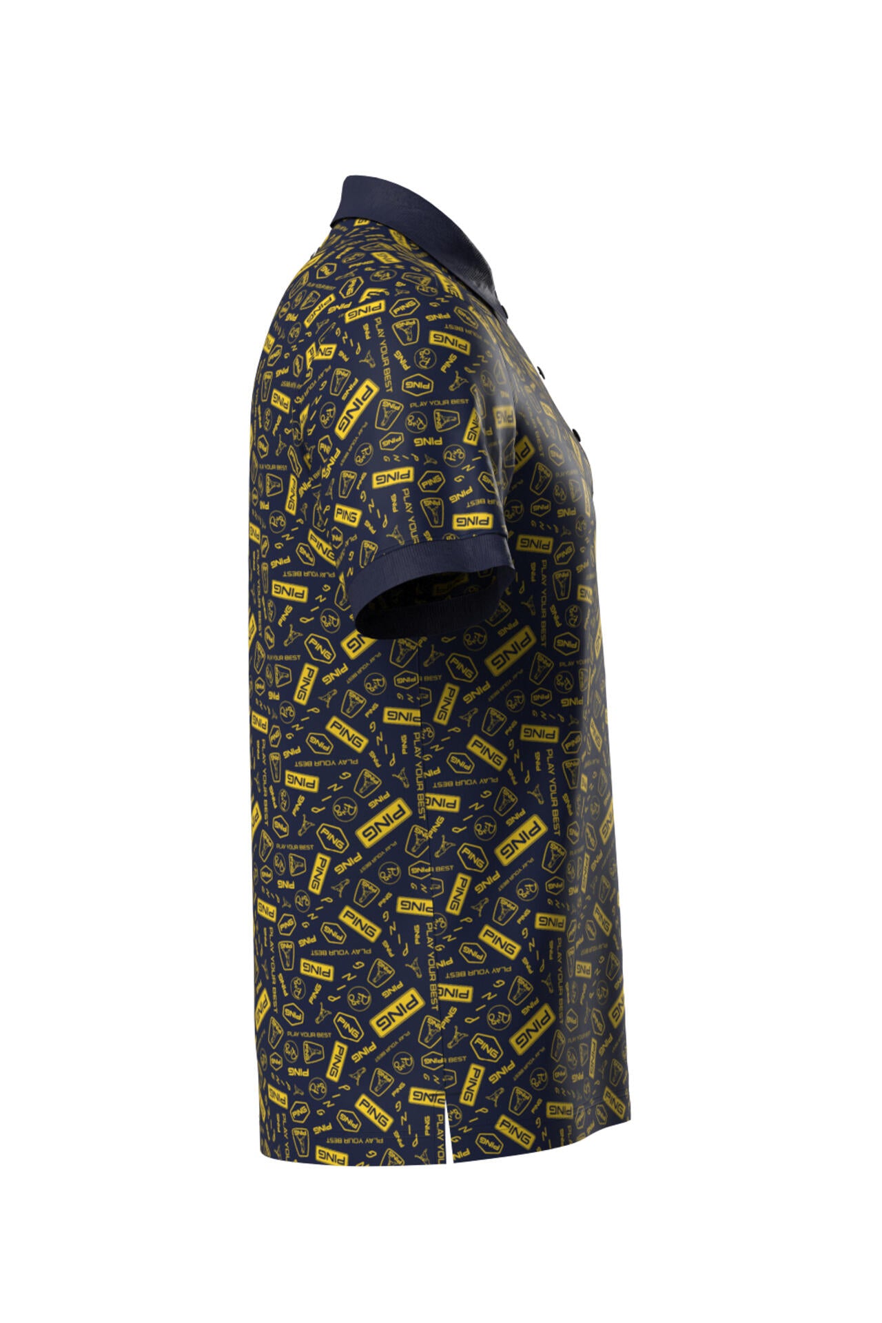 【PING APPAREL】総柄プリント半袖ポロシャツ <NATIVE> (MENS)
