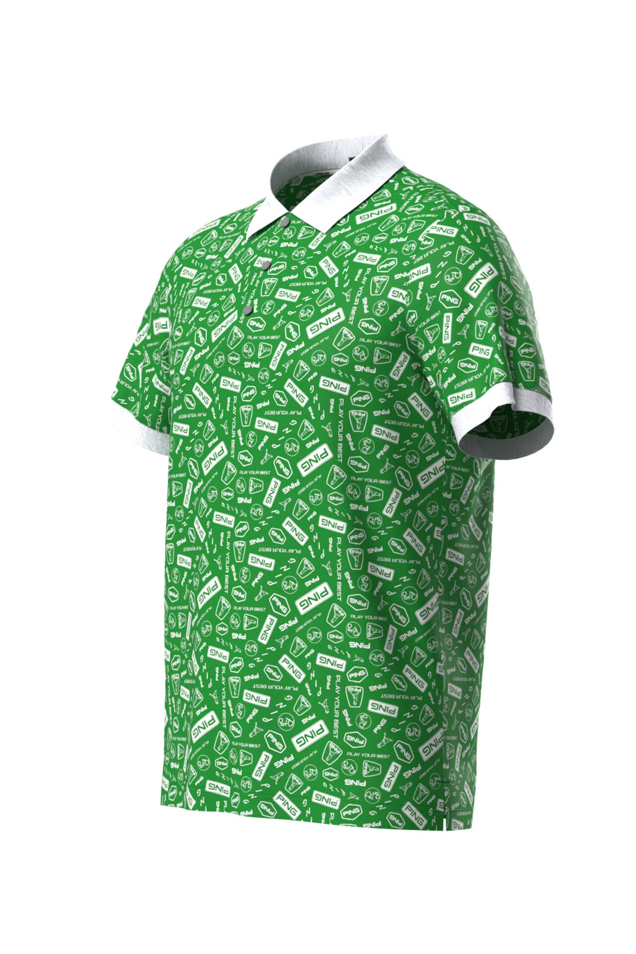 【PING APPAREL】総柄プリント半袖ポロシャツ <NATIVE> (MENS)