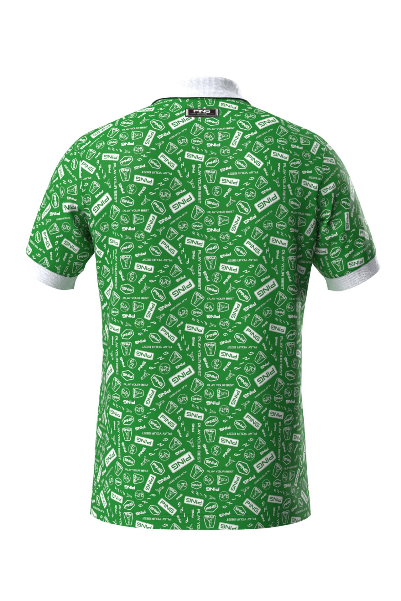 【PING APPAREL】総柄プリント半袖ポロシャツ <NATIVE> (MENS)
