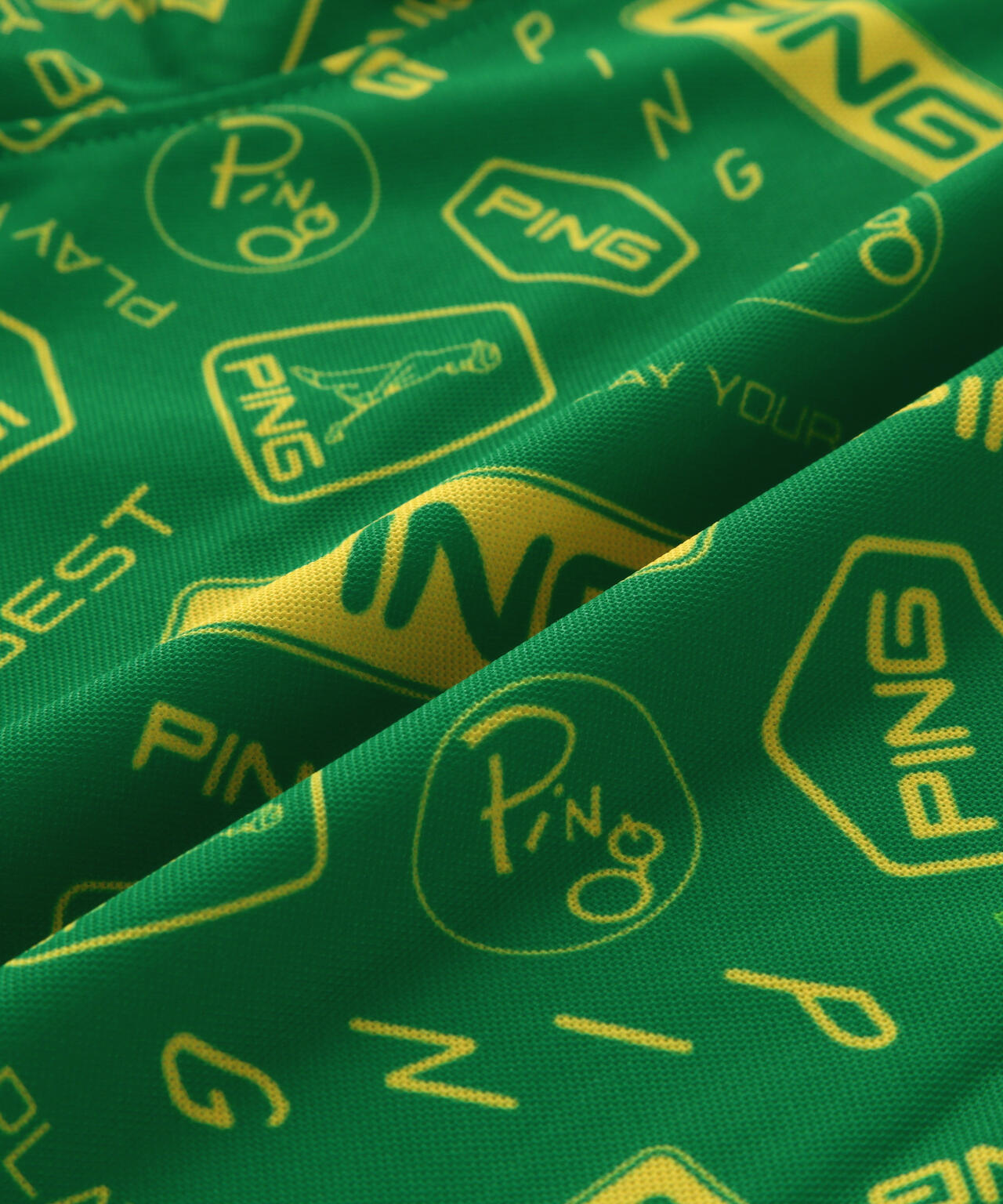 【PING APPAREL】総柄プリント半袖ポロシャツ <NATIVE> (MENS)