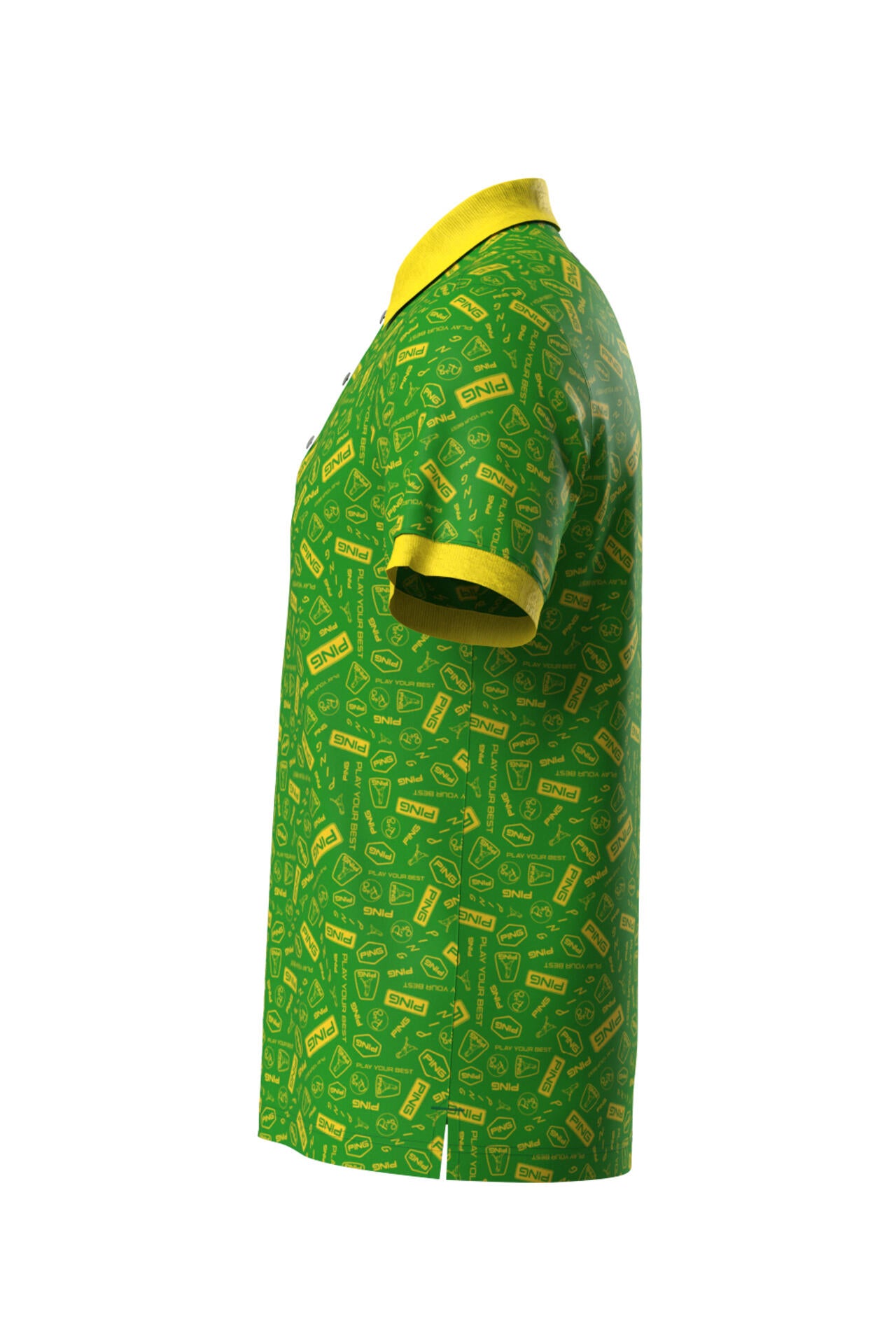 【PING APPAREL】総柄プリント半袖ポロシャツ <NATIVE> (MENS)