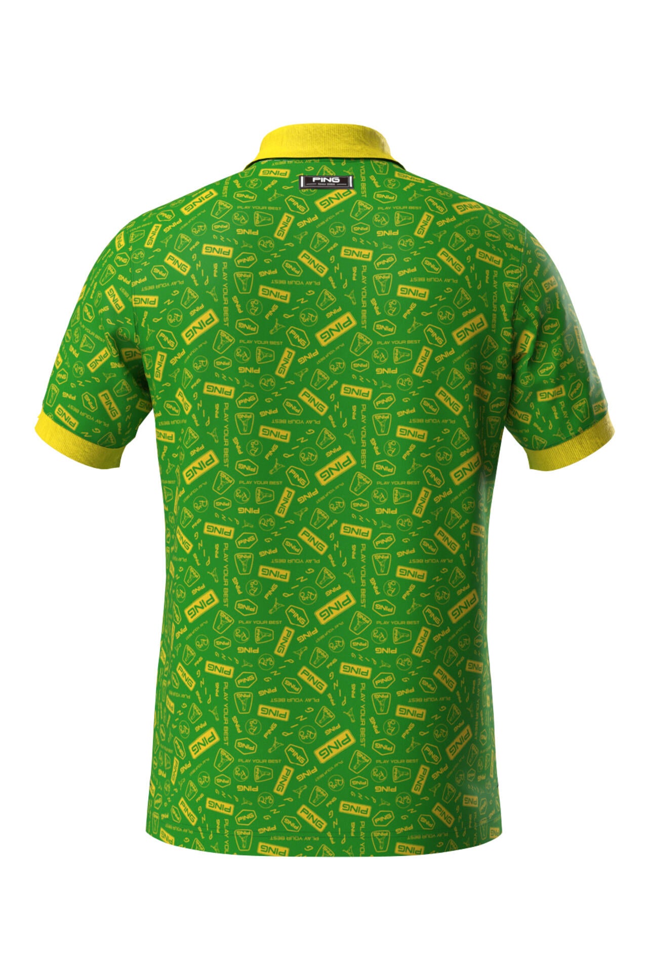 【PING APPAREL】総柄プリント半袖ポロシャツ <NATIVE> (MENS)