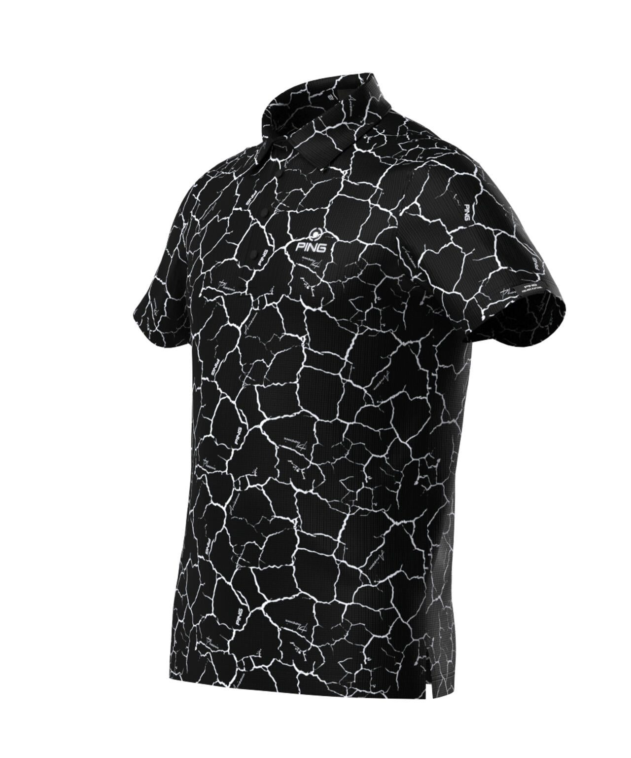 【PING APPAREL】総柄プリント 半袖ポロシャツ <PERFORMANCE> (MENS)