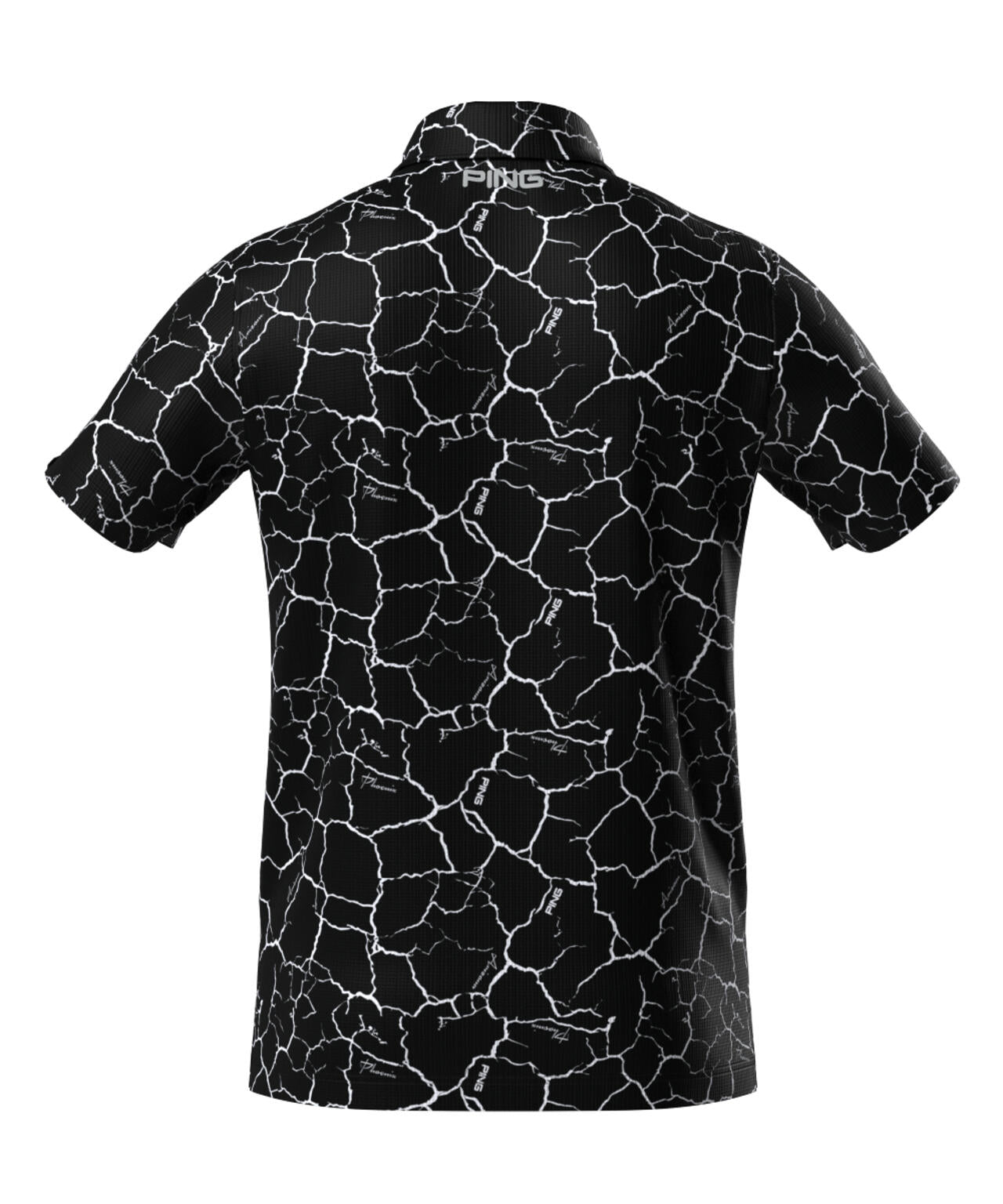 【PING APPAREL】総柄プリント 半袖ポロシャツ <PERFORMANCE> (MENS)