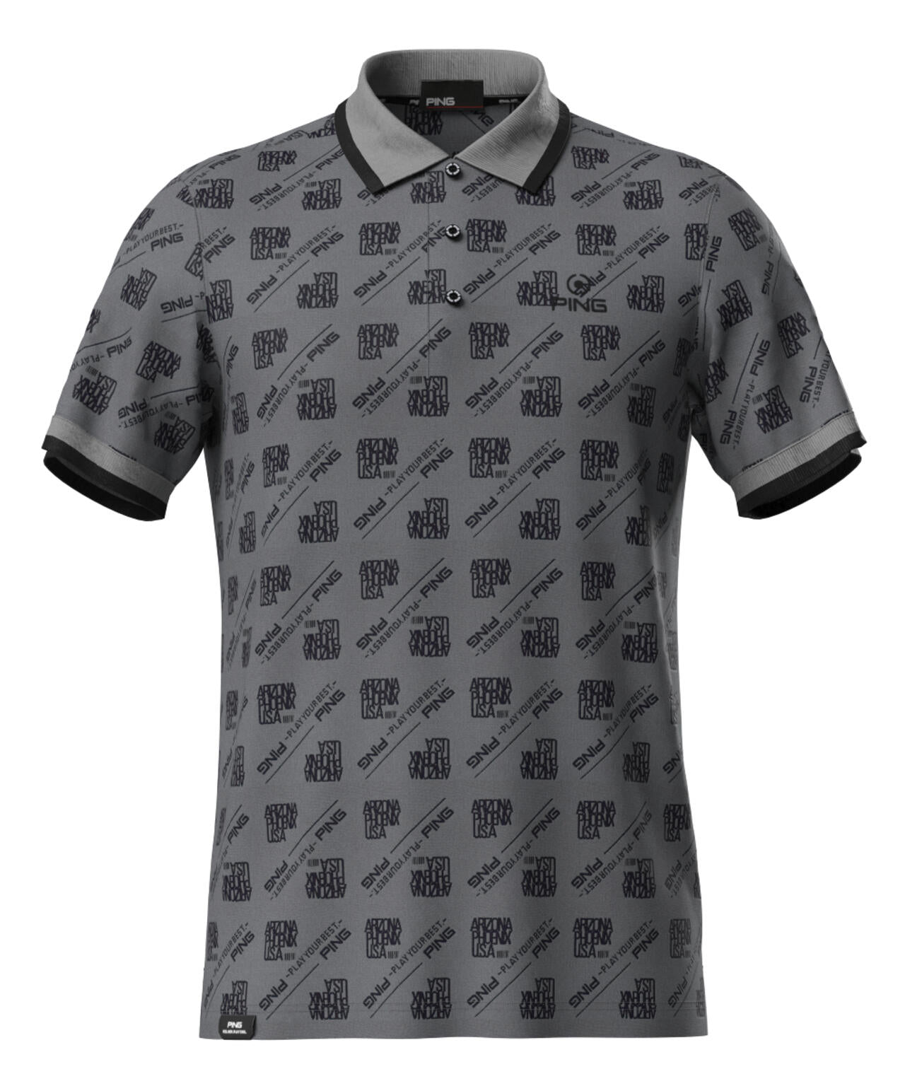 【PING APPAREL】バイアスロゴジャガード 半袖ポロシャツ <PERFORMANCE> (MENS)