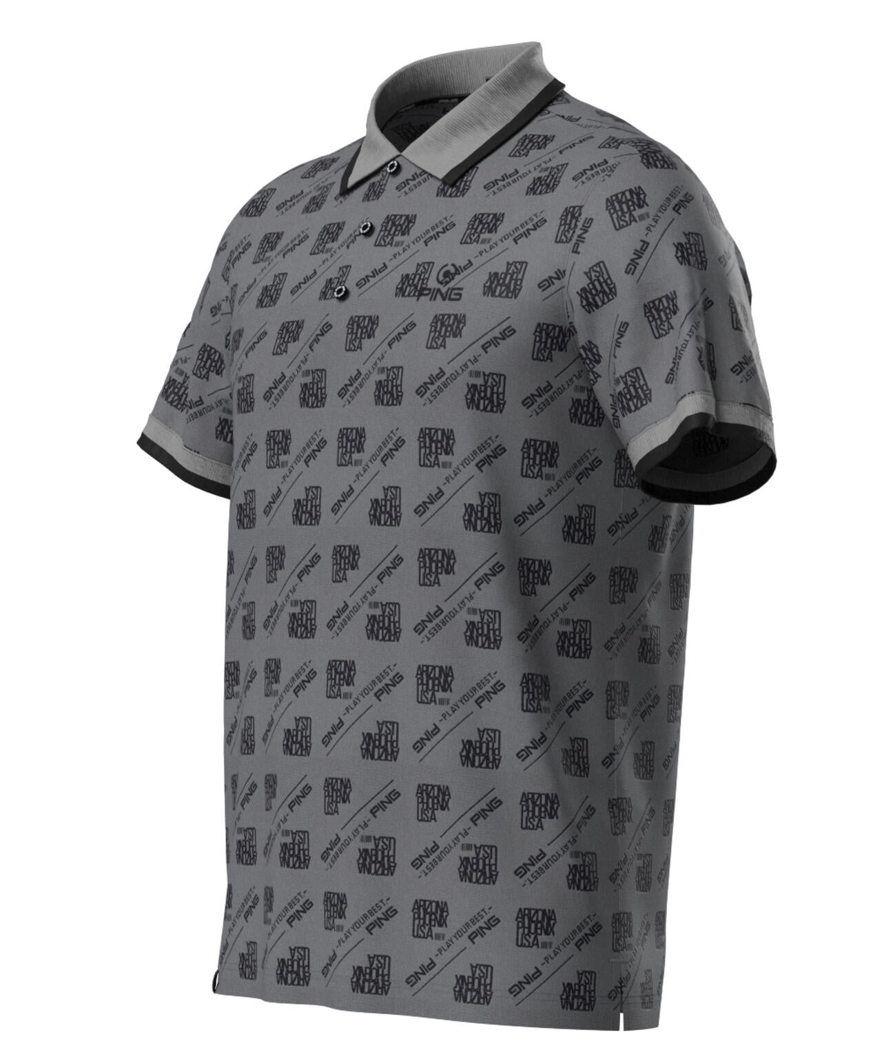 【PING APPAREL】バイアスロゴジャガード 半袖ポロシャツ <PERFORMANCE> (MENS)