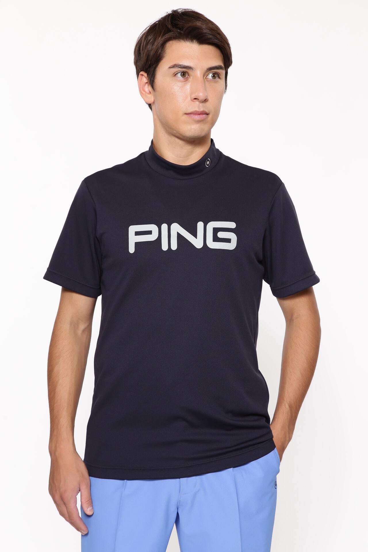 【PING APPAREL】ダブルメッシ半袖ハイネックカットソー <EARLY SPRING> (MENS)